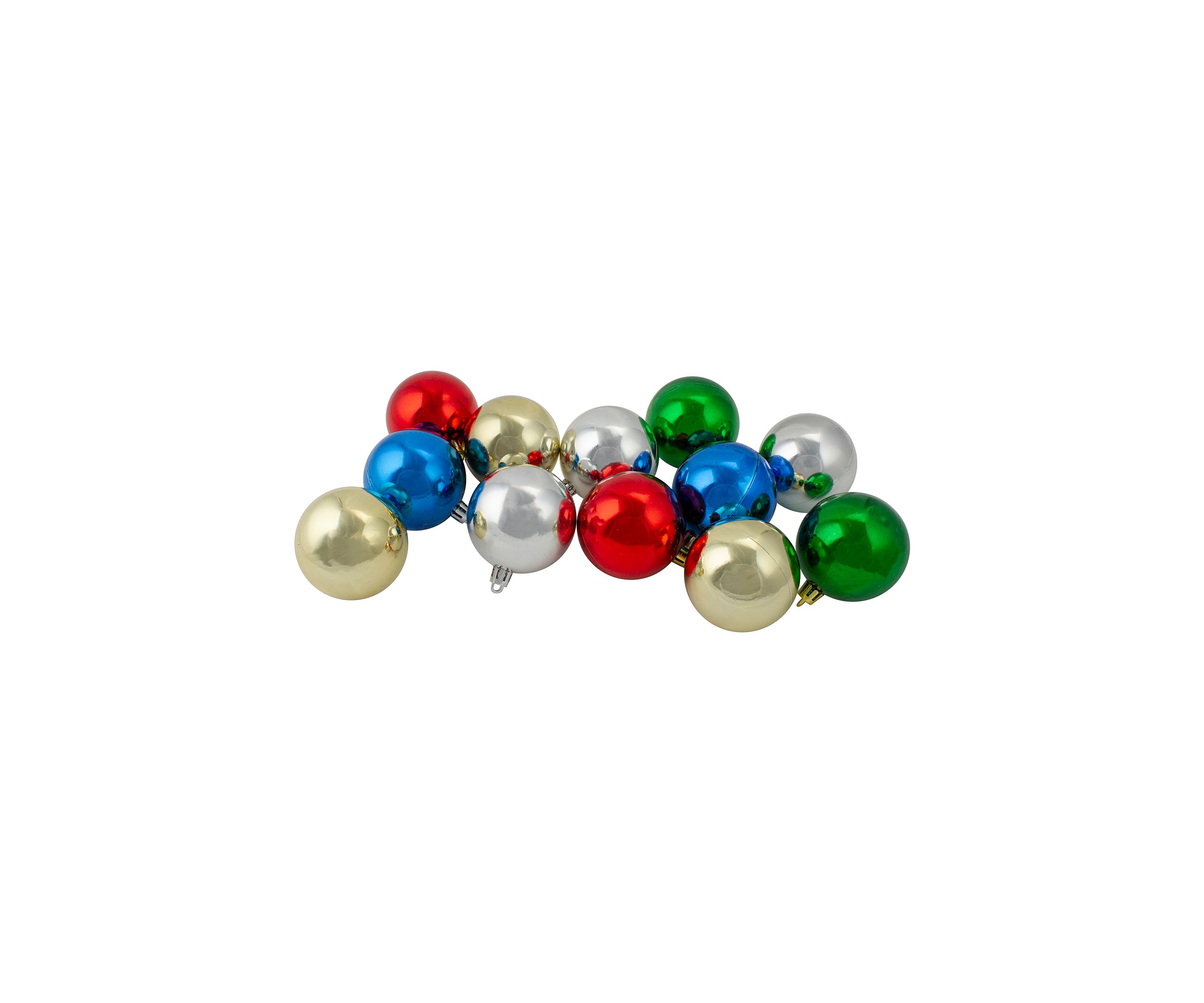 24ct Multi-Color Shatterproof 2-Finish Christmas Ball Ornaments 2.5Inch (60mm)