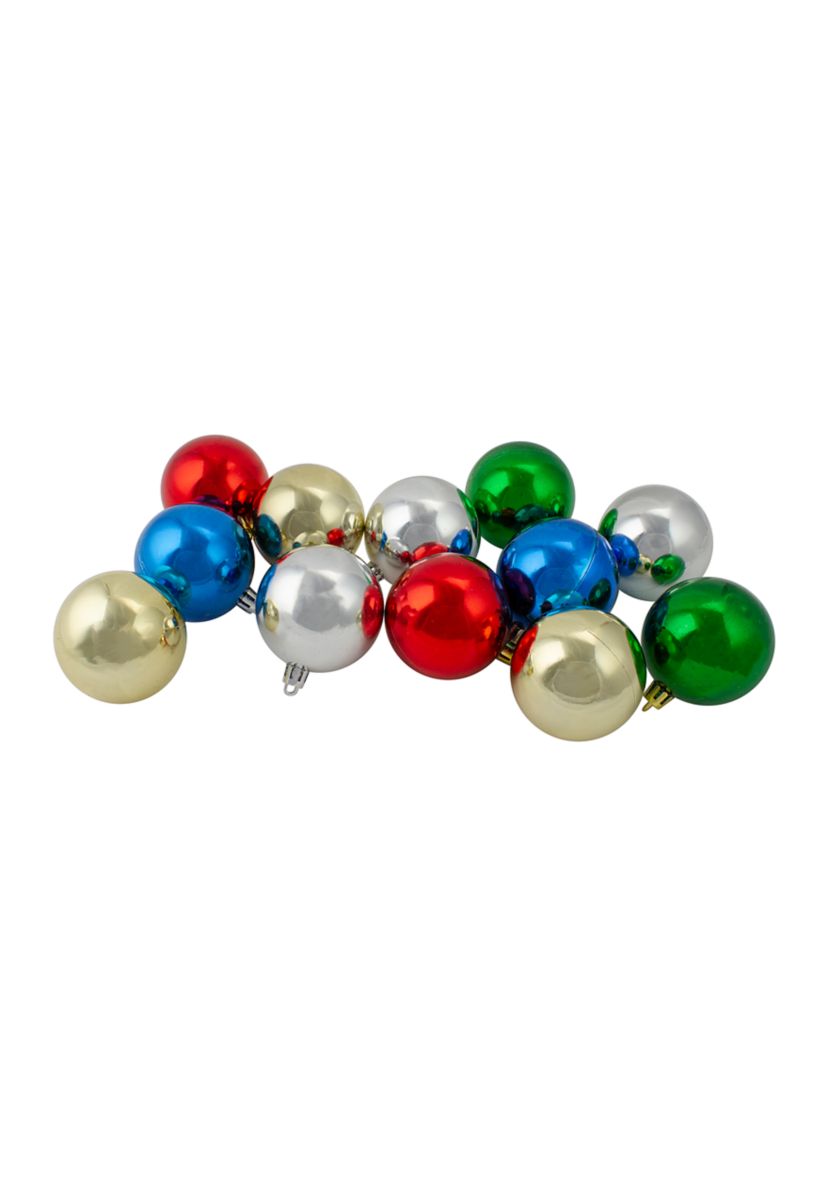 24ct Multi-Color Shatterproof 2-Finish Christmas Ball Ornaments 2.5Inch (60mm)