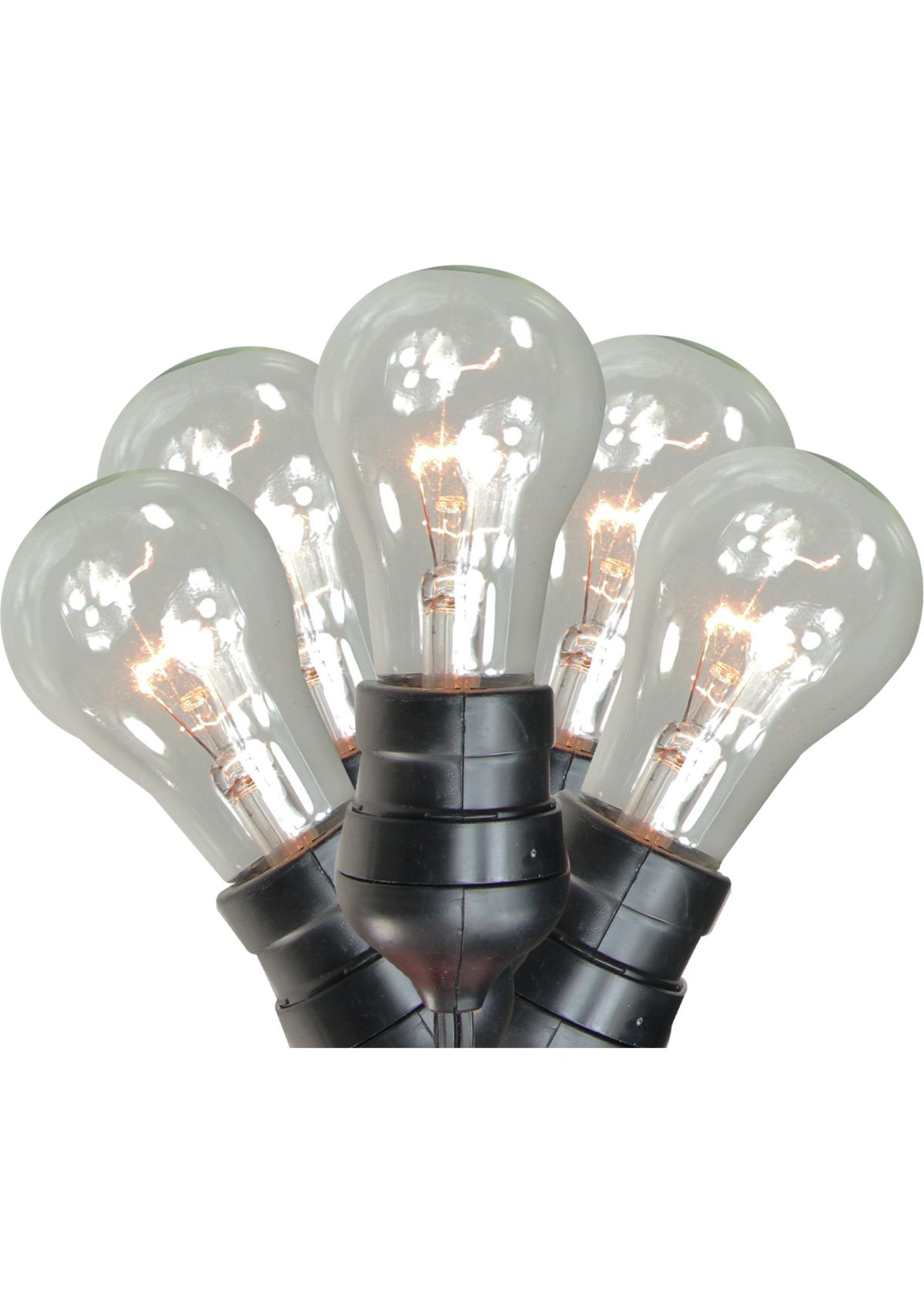 15-Count Clear Commercial Grade Adjustable Drop Length E17 A Shape Christmas Lights  21ft Black Wire