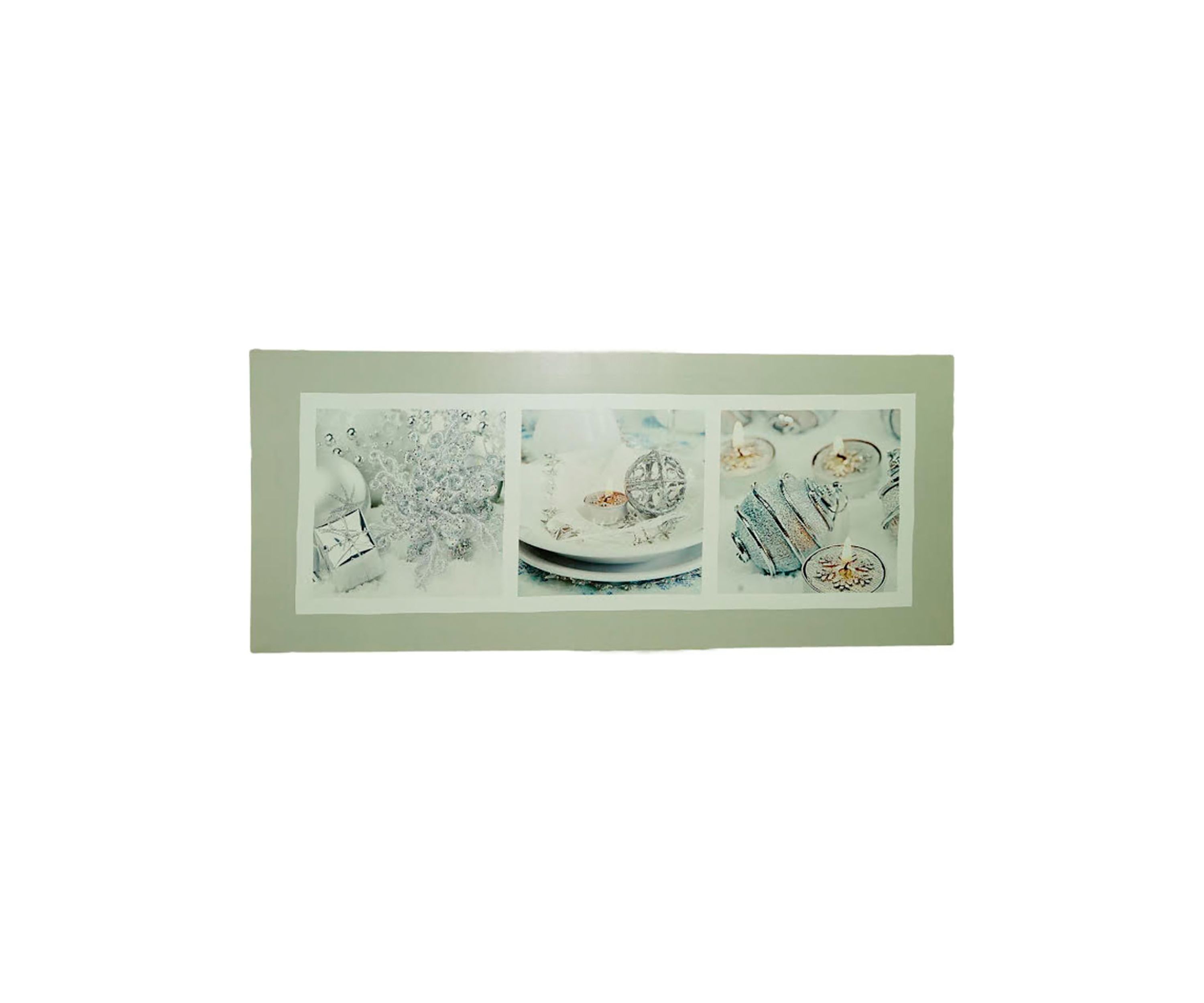 LED Lighted Shimmering Silver Splendor Christmas Canvas Wall Art 11.75Inch x 27.5Inch
