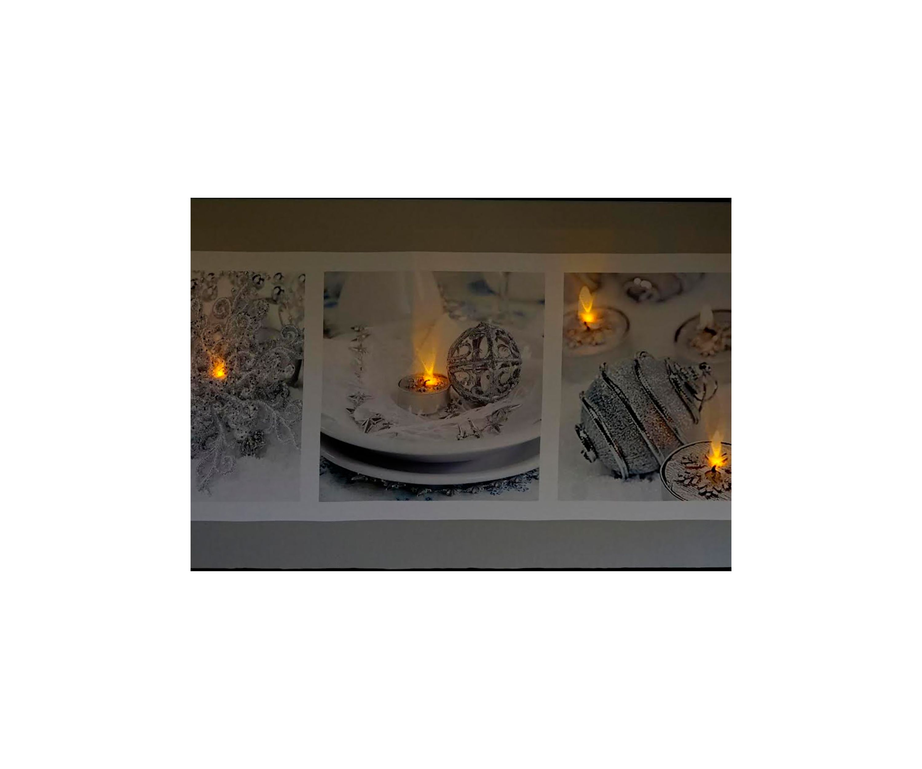 LED Lighted Shimmering Silver Splendor Christmas Canvas Wall Art 11.75Inch x 27.5Inch