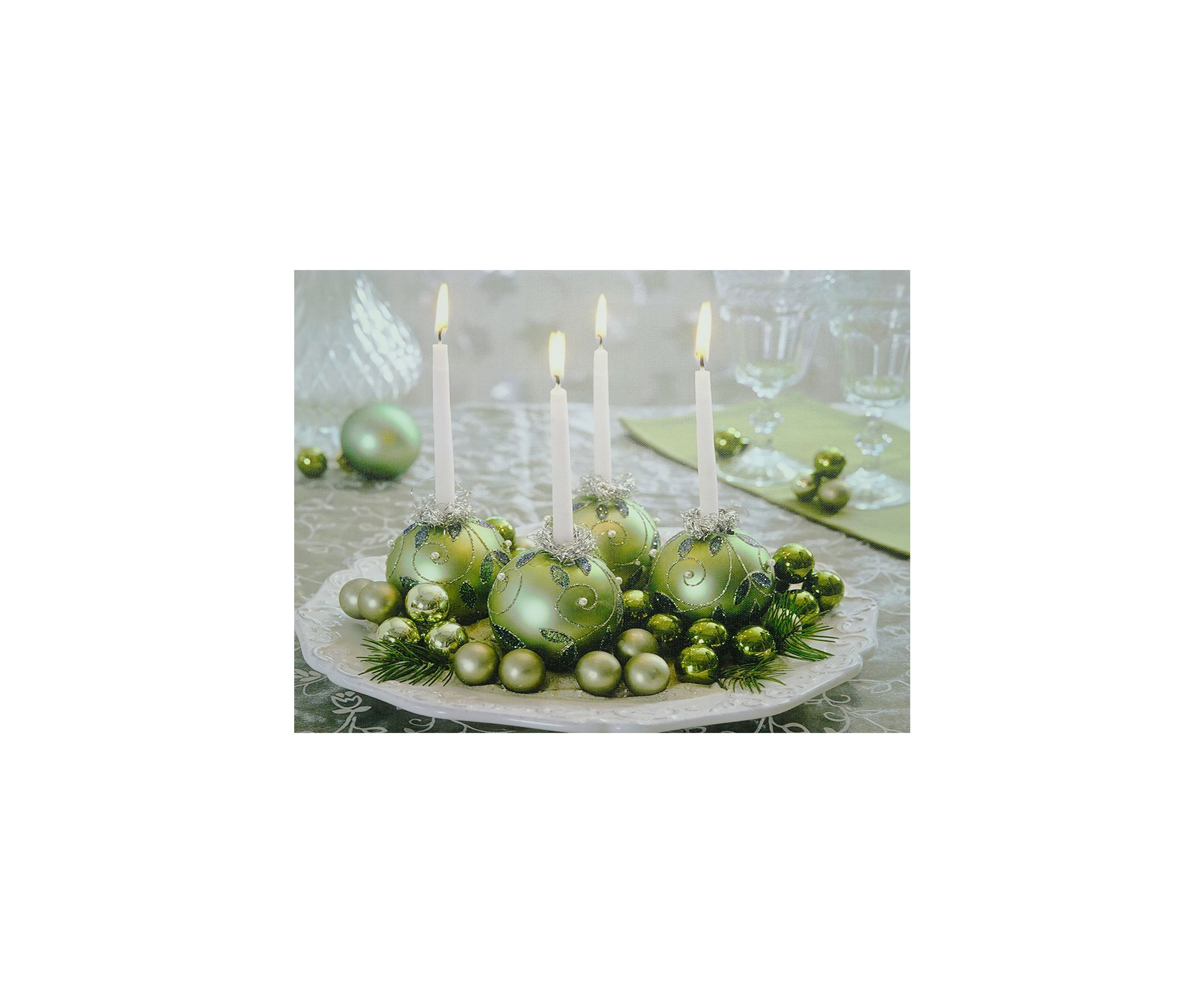 LED Lighted Sparkling Ornament Centerpiece Christmas Canvas Wall Art 11.75Inch x 15.75Inch