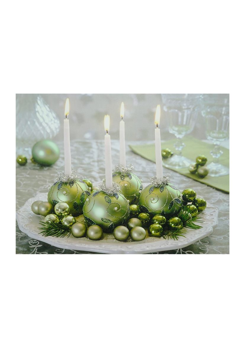 LED Lighted Sparkling Ornament Centerpiece Christmas Canvas Wall Art 11.75Inch x 15.75Inch