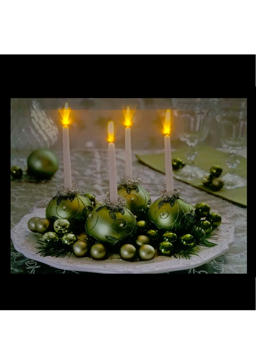 LED Lighted Sparkling Ornament Centerpiece Christmas Canvas Wall Art 11.75Inch x 15.75Inch
