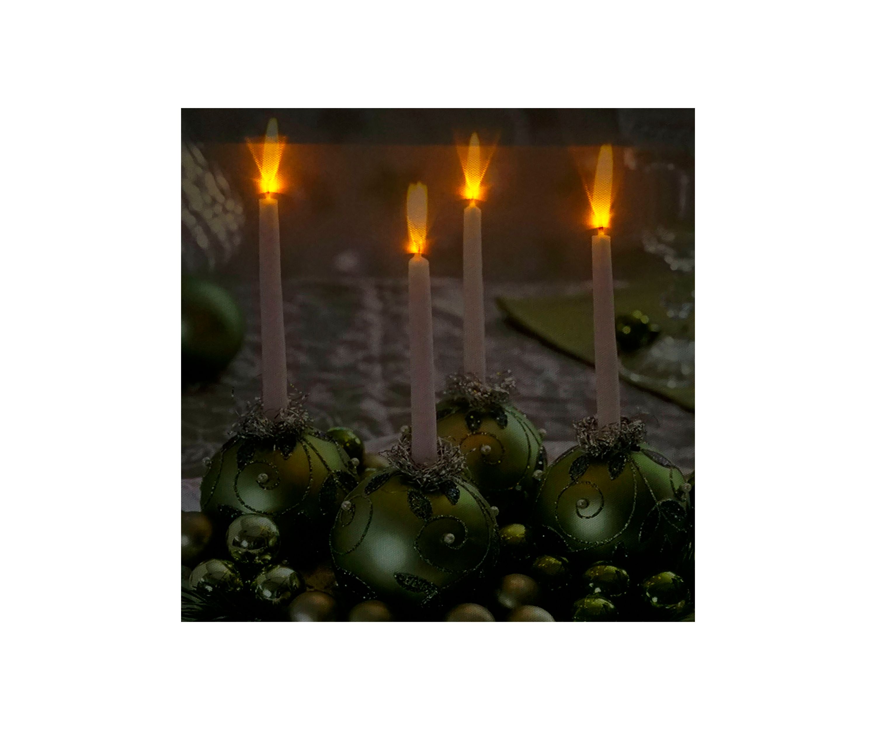 LED Lighted Sparkling Ornament Centerpiece Christmas Canvas Wall Art 11.75Inch x 15.75Inch