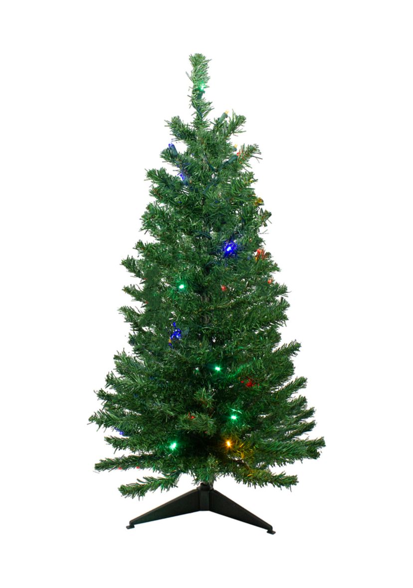 3 Pre-Lit Medium Mixed Classic Pine Artificial Christmas Tree - Multicolor LED Lights