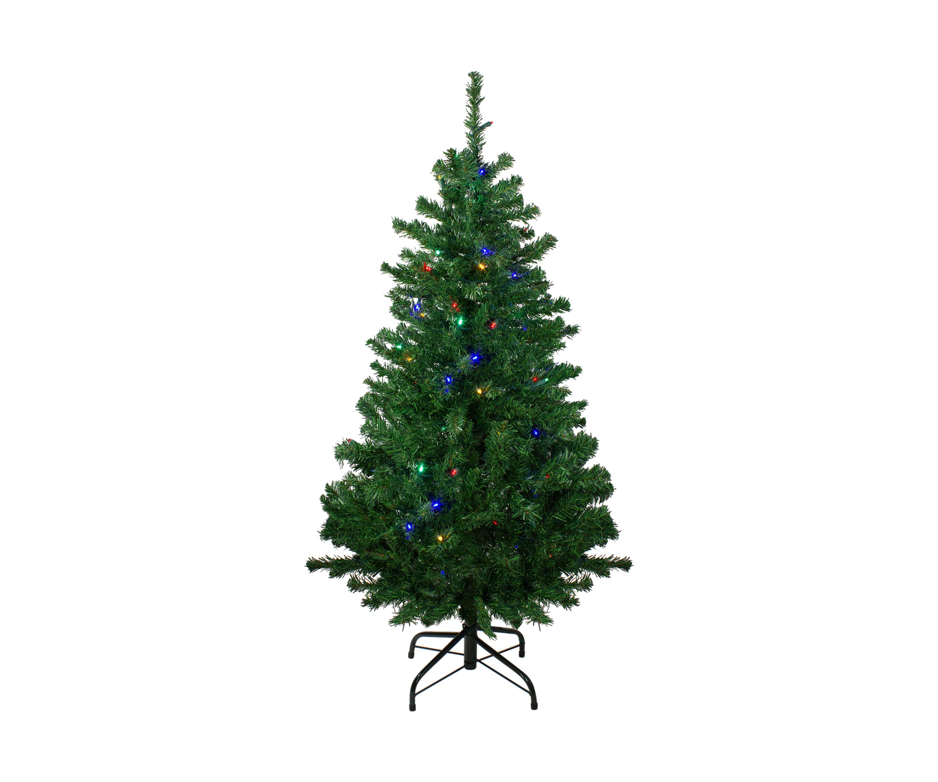 4 Pre-Lit Mixed Classic Pine Medium Artificial Christmas Tree - Multi LED Lights