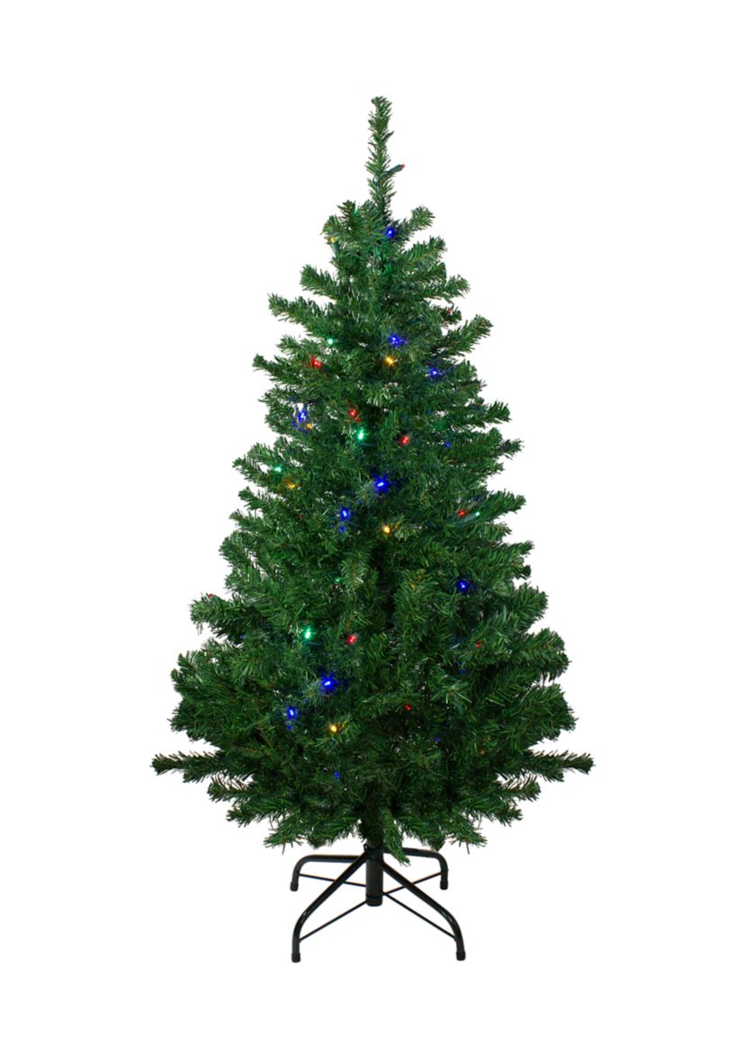 4 Pre-Lit Mixed Classic Pine Medium Artificial Christmas Tree - Multi LED Lights