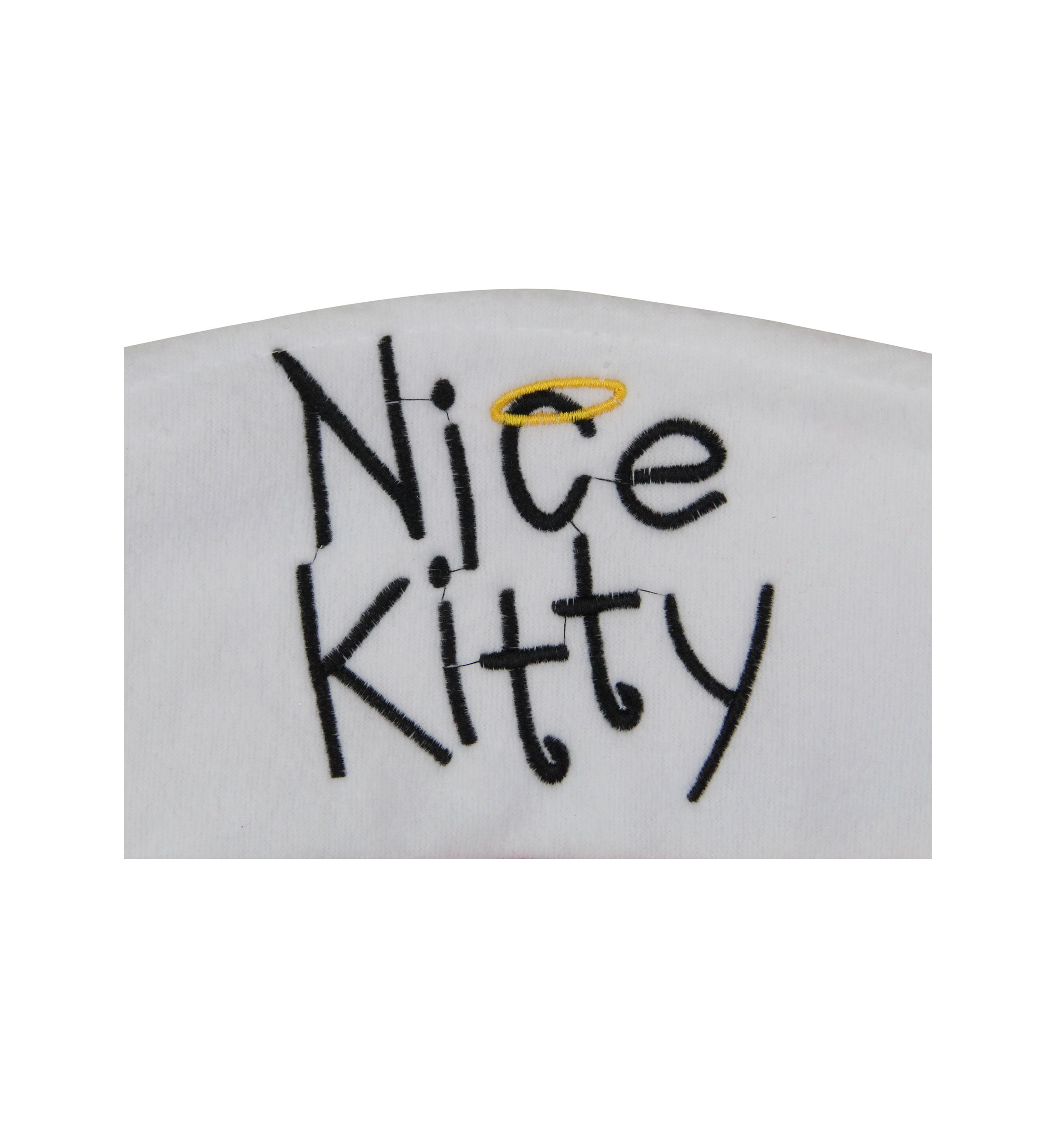 19Inch Red with White Angel Pet Nice Kitty Christmas Stocking