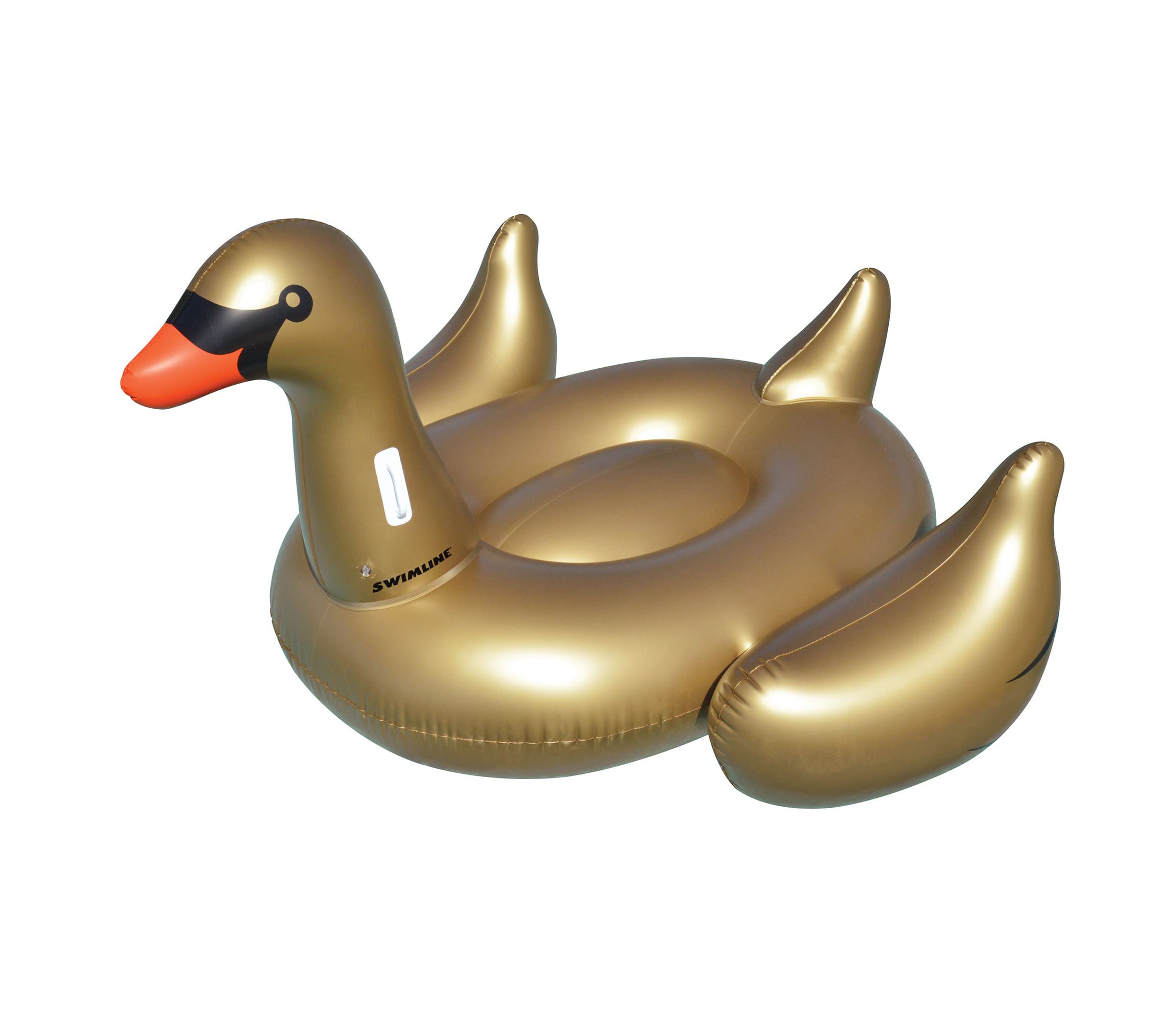 Inflatable Gold Giant Swan Swimming Pool Ride-On Float  75-Inch
