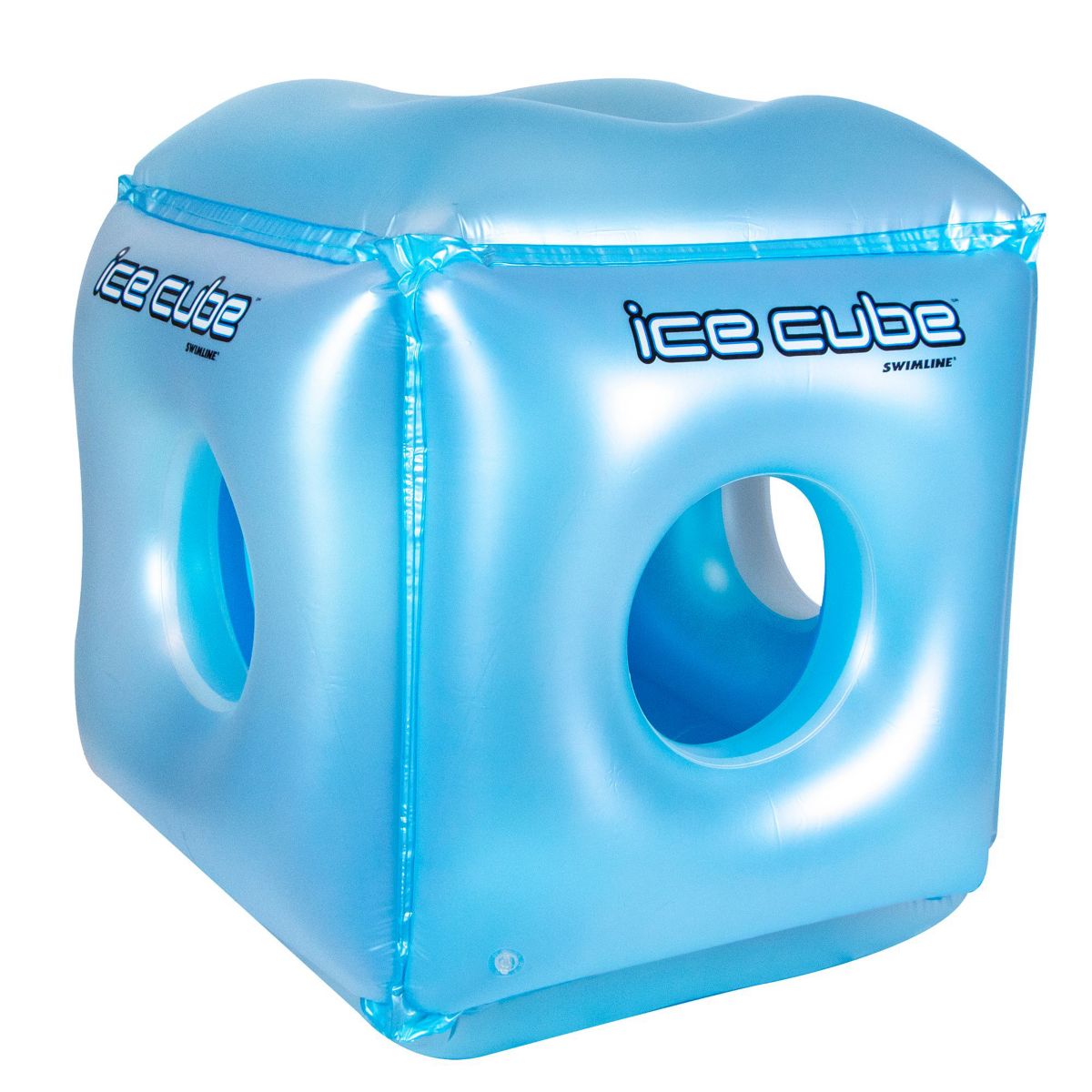 49" Blue Inflatable Ice Cube Habitat Swimming Pool Float