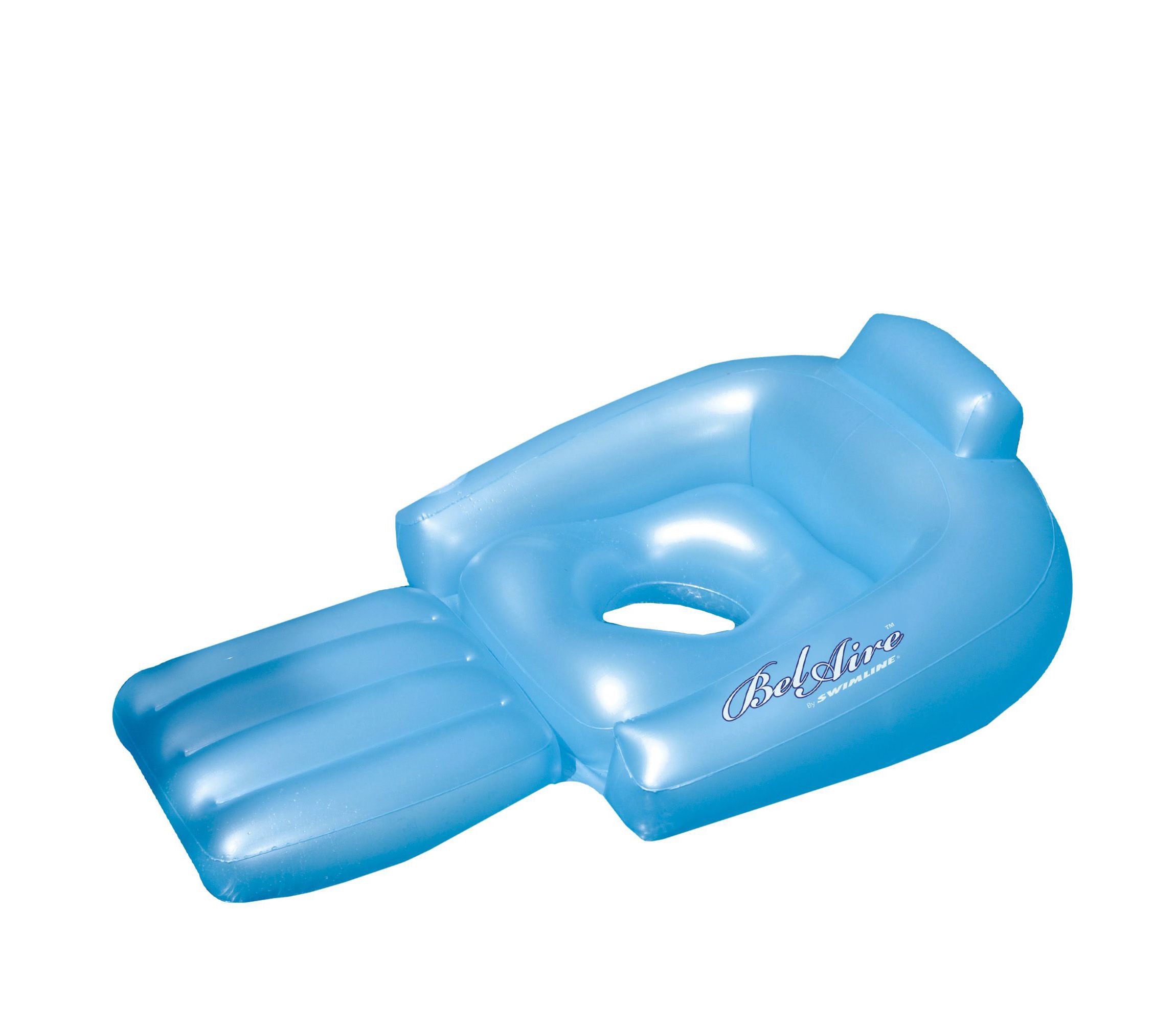 58" Inflatable Sky Blue Swimming Pool Lounger Float with Cup Holder