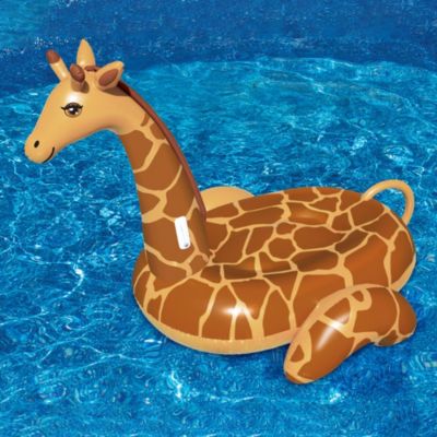 Inflatable Brown Giant Giraffe Swimming Pool Ride-On Lounger  96-Inch