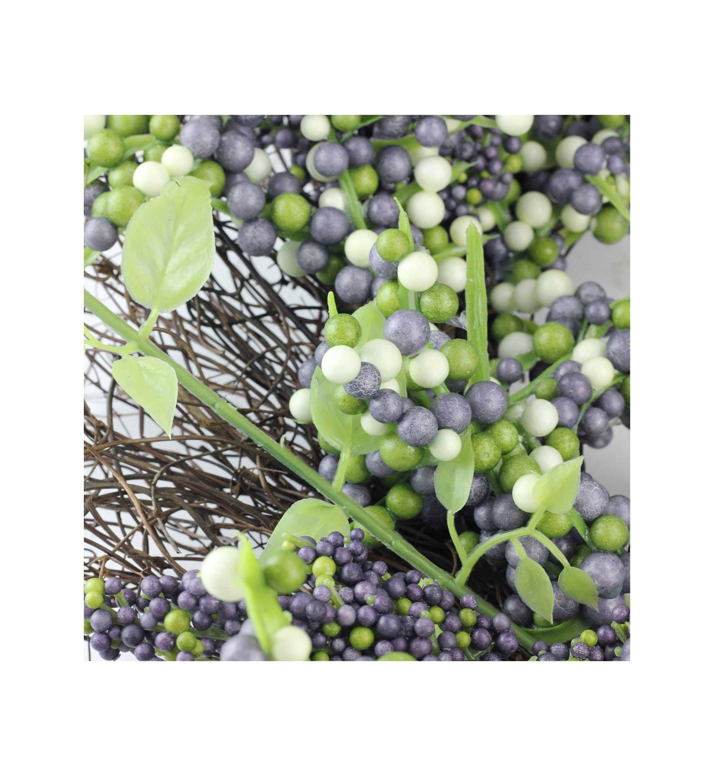 Purple Mini Berry Artificial Thanksgiving Wreath  22- inch Unlit