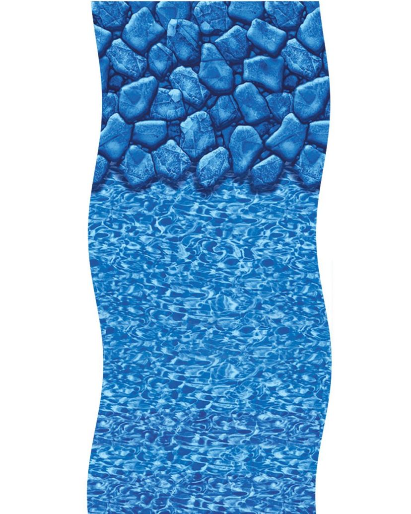30 Blue Boulder Swirl Oval Overlap Above Ground Swimming Pool Liner