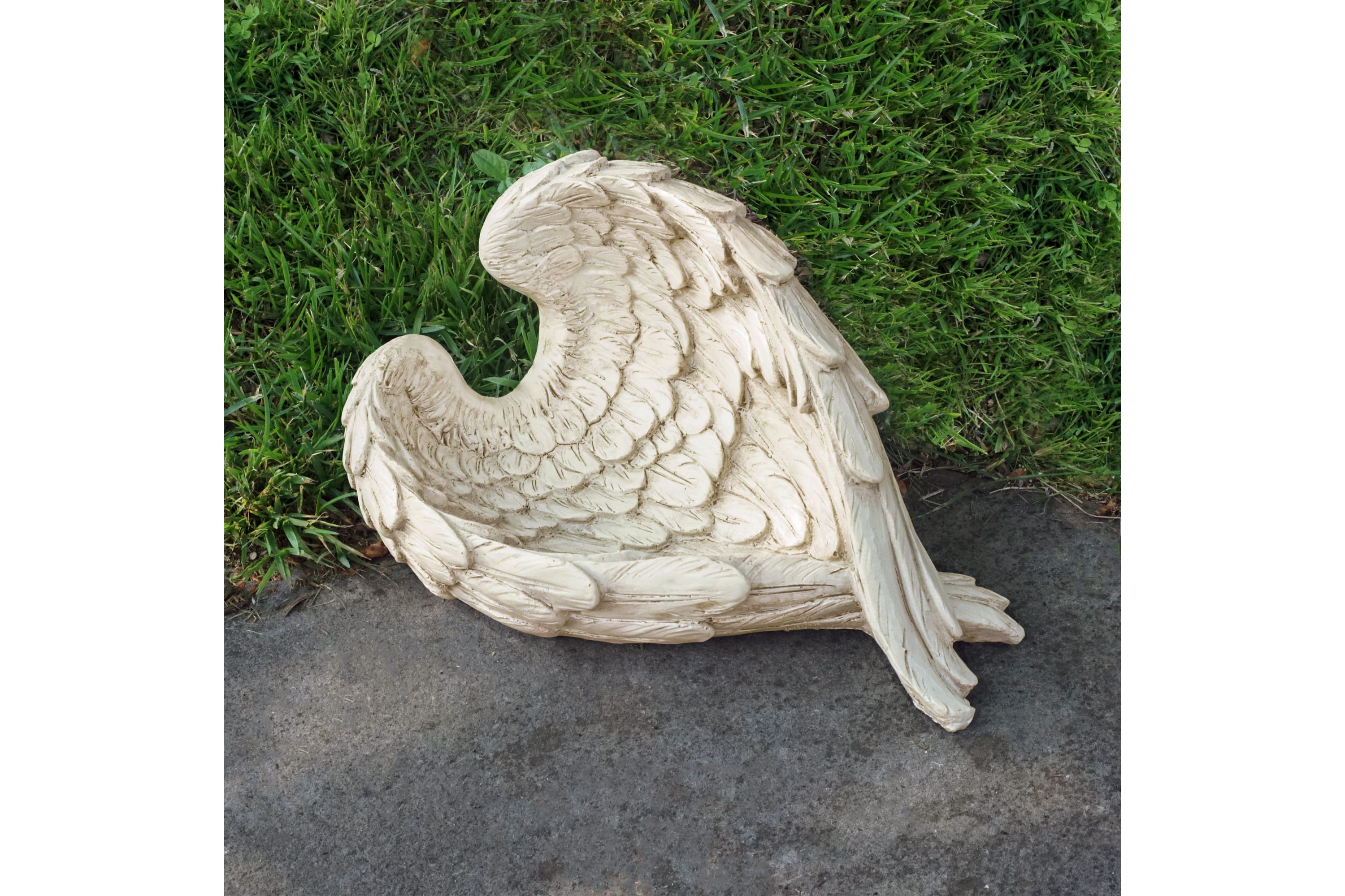 10.75" Weathered Angel Wings Outdoor Garden Statue