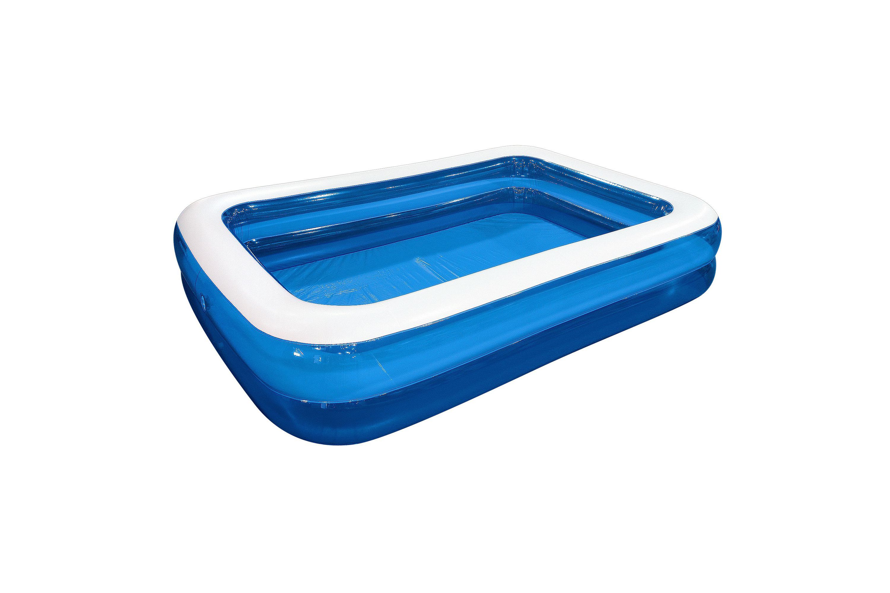 10 Blue and White Inflatable Rectangular Swimming Pool