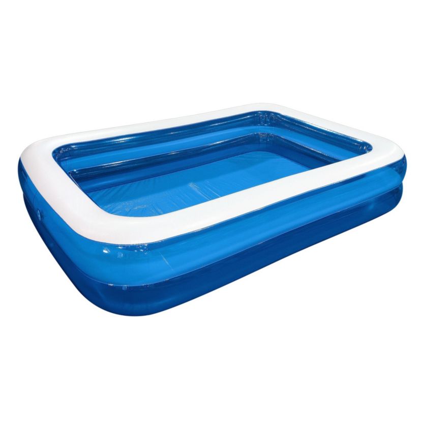 10 Blue and White Inflatable Rectangular Swimming Pool