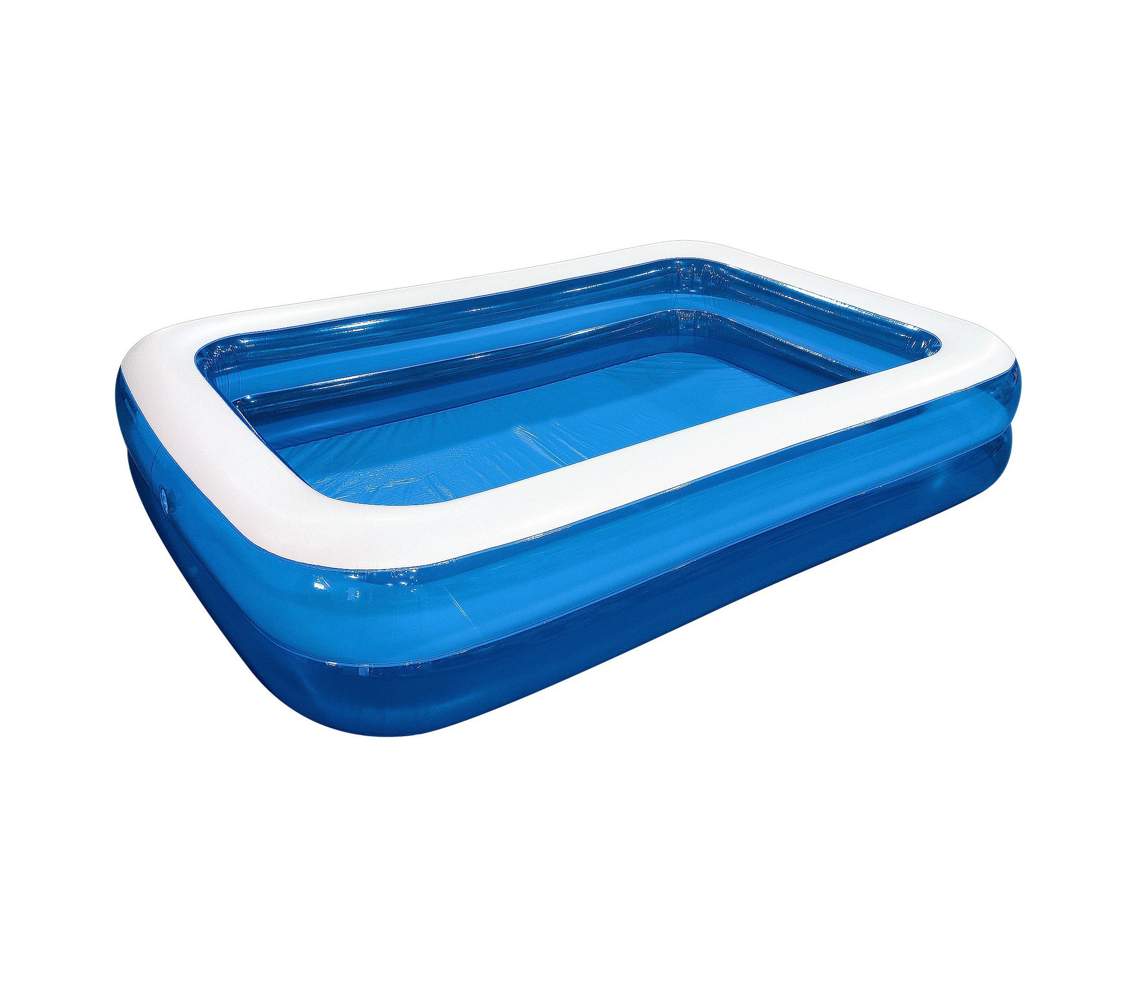 6.5 Blue and White Inflatable Rectangular Swimming Pool