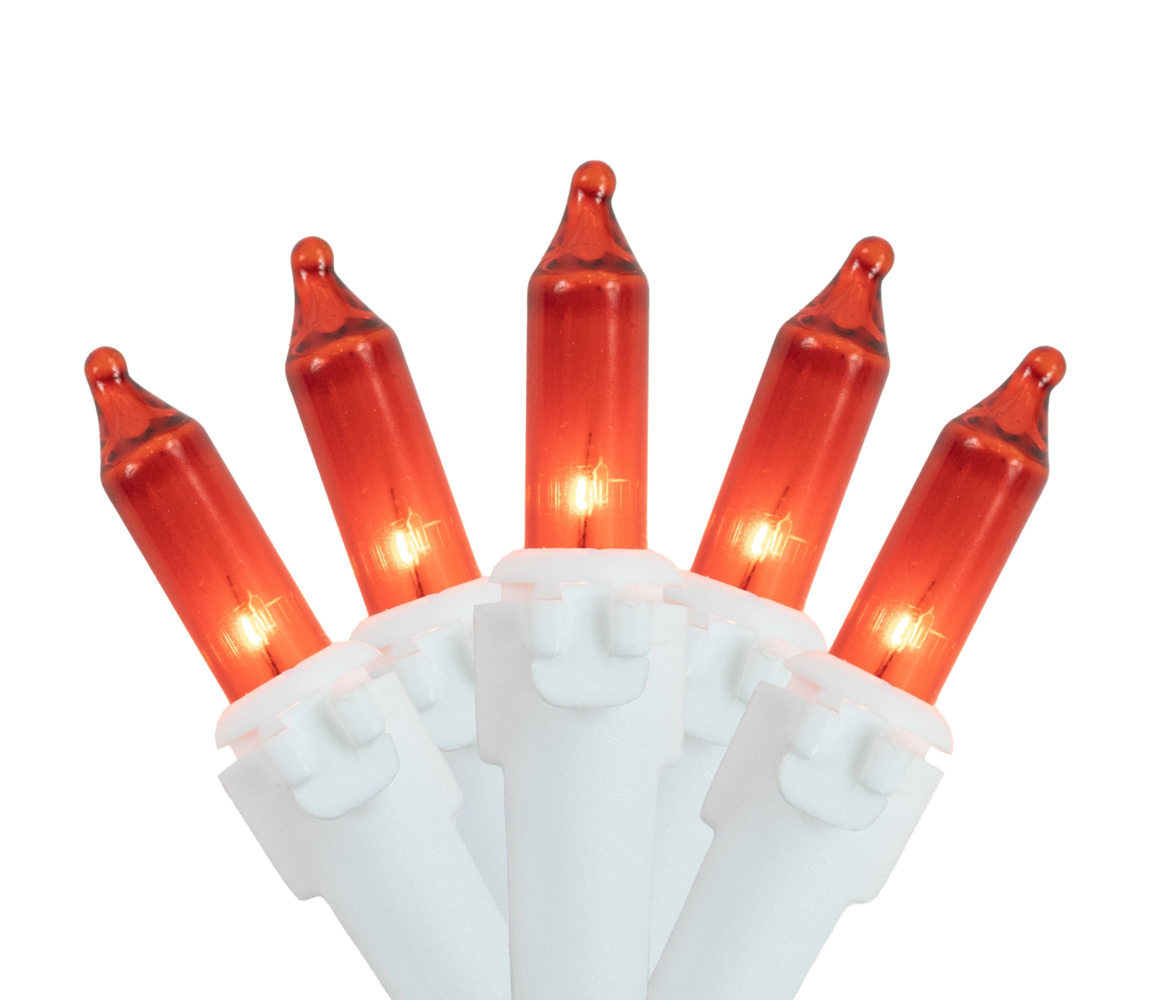 100-Count Orange Mini Christmas Lights Set  20.25ft White Wire