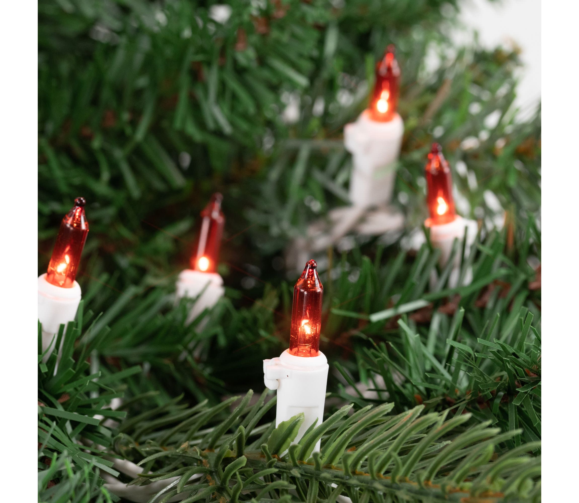 100-Count Orange Mini Christmas Lights Set  20.25ft White Wire