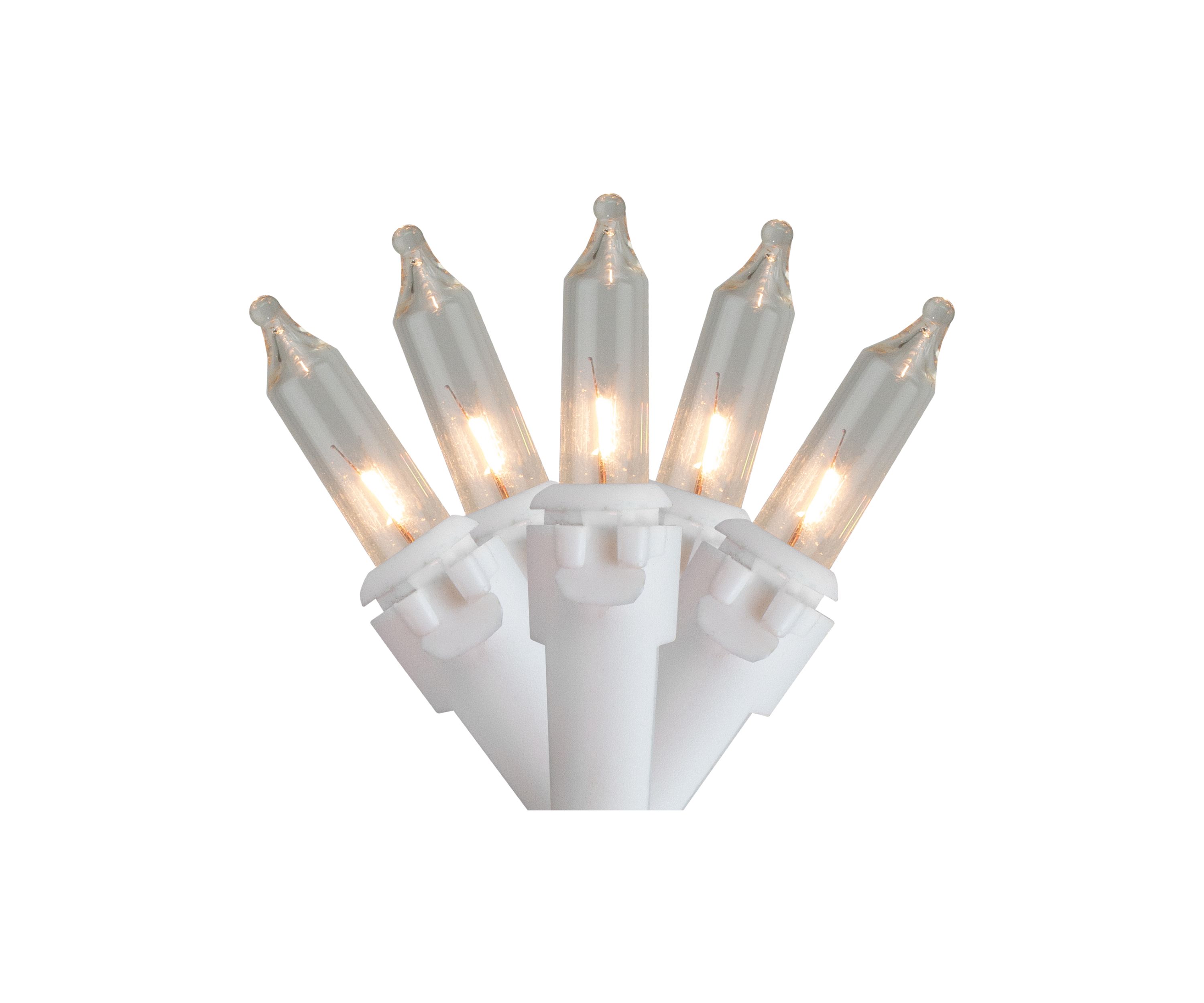 300-Count Clear Mini Christmas Light Set  61ft White Wire