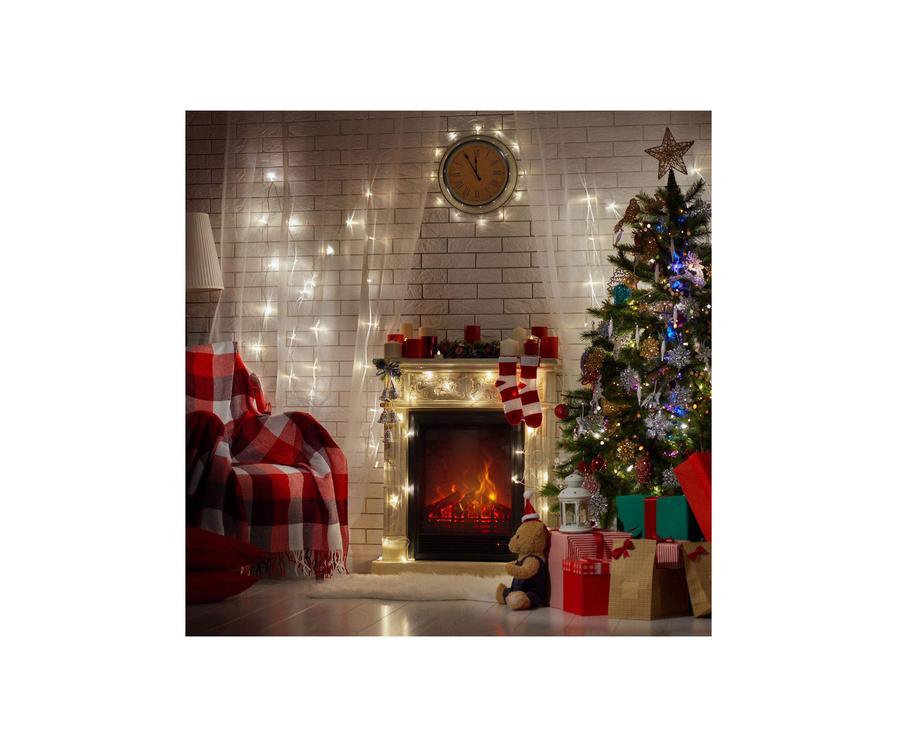 300-Count Clear Mini Christmas Light Set  61ft White Wire