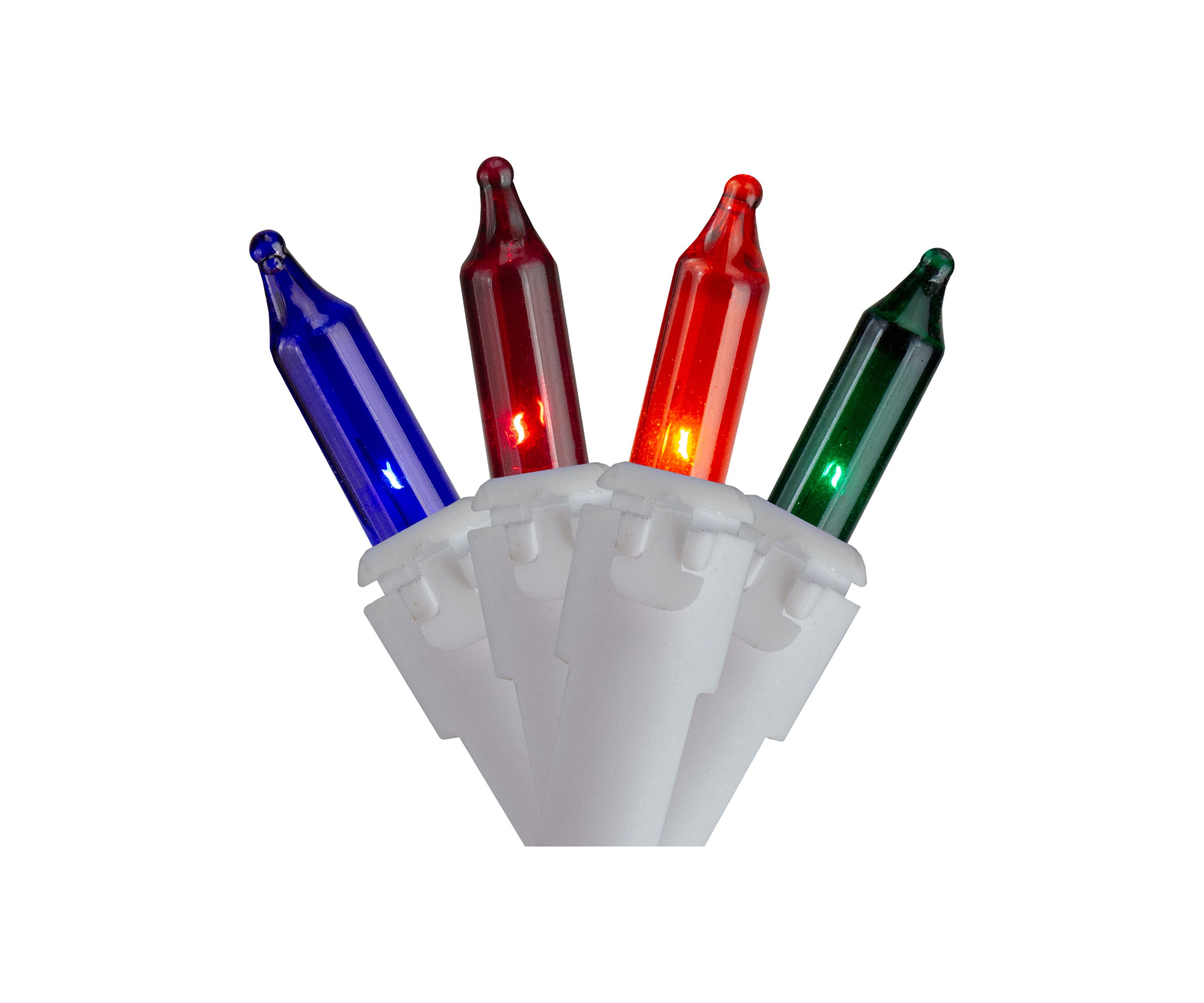 Set of 150 Multi-Color Mini Icicle Christmas Lights 3Inch Spacing - White Wire