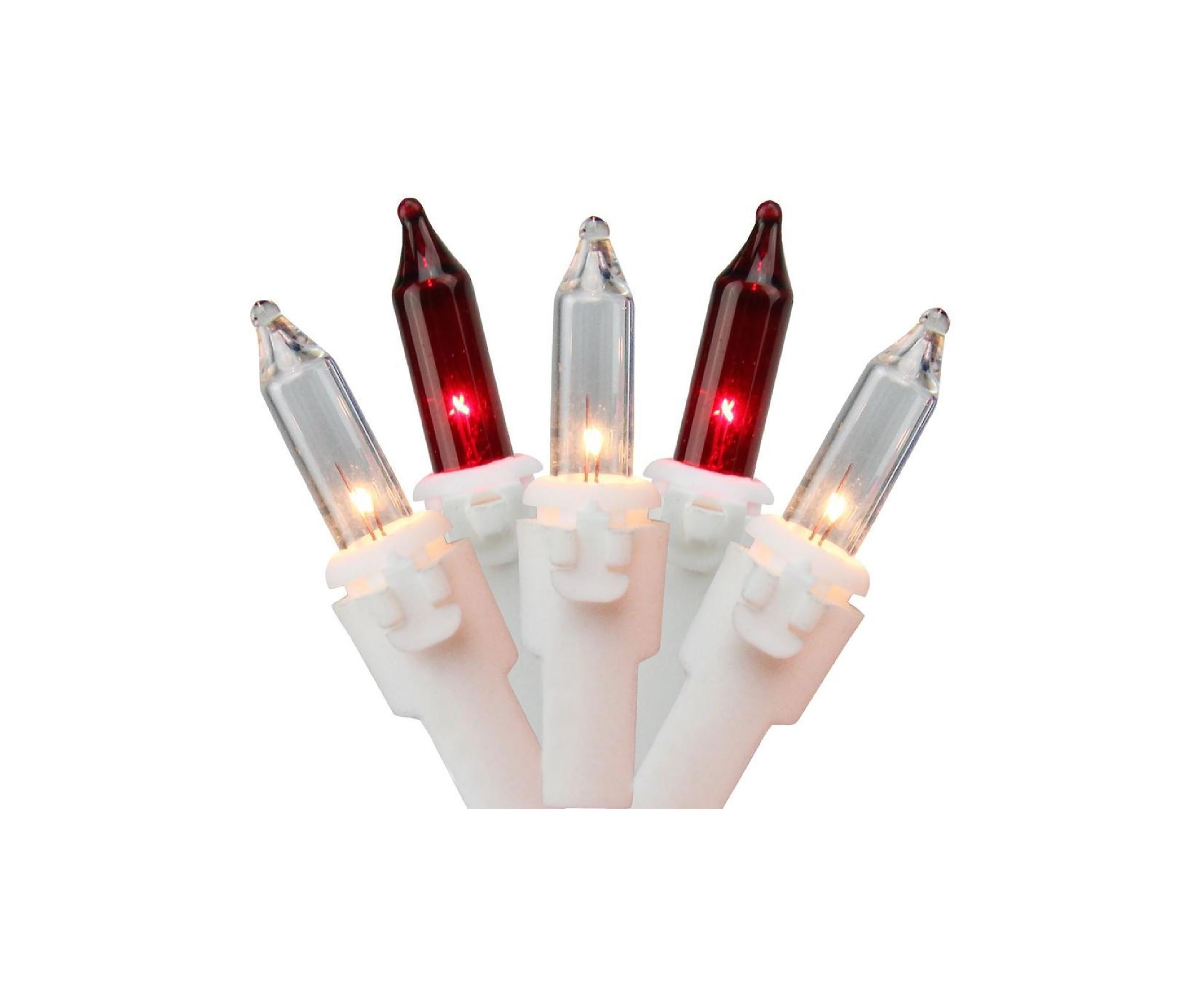 150 Red and Clear Mini Icicle Christmas Lights - 8.75 ft White Wire