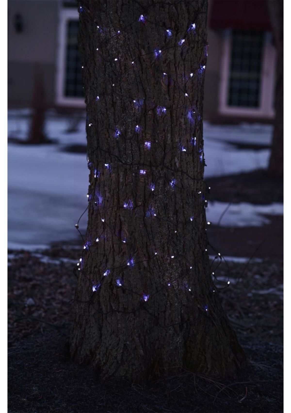 2 x 8 Blue Mini Tree Trunk Wrap Christmas Net Lights - Brown Wire