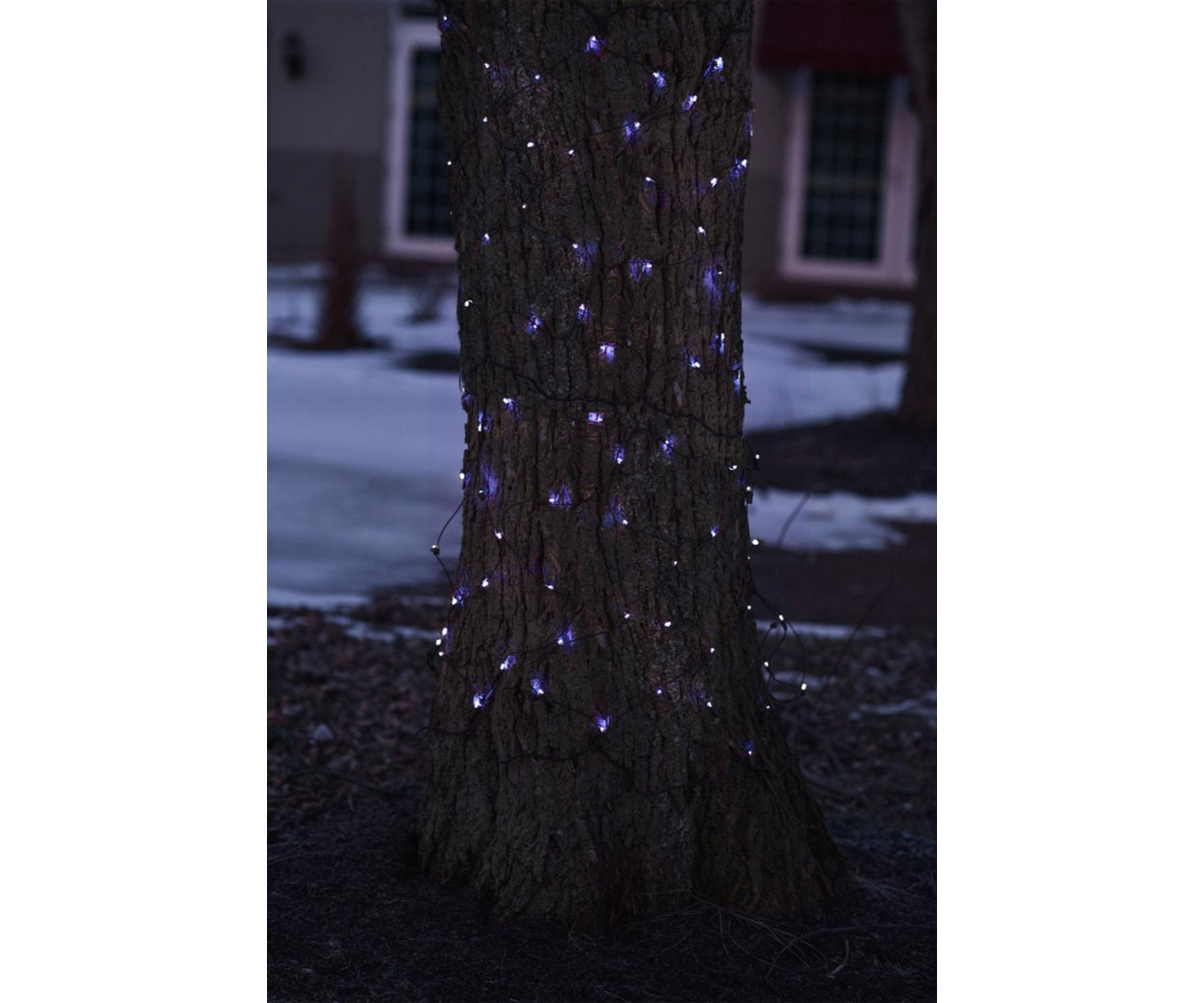 2 x 8 Blue Mini Tree Trunk Wrap Christmas Net Lights - Brown Wire