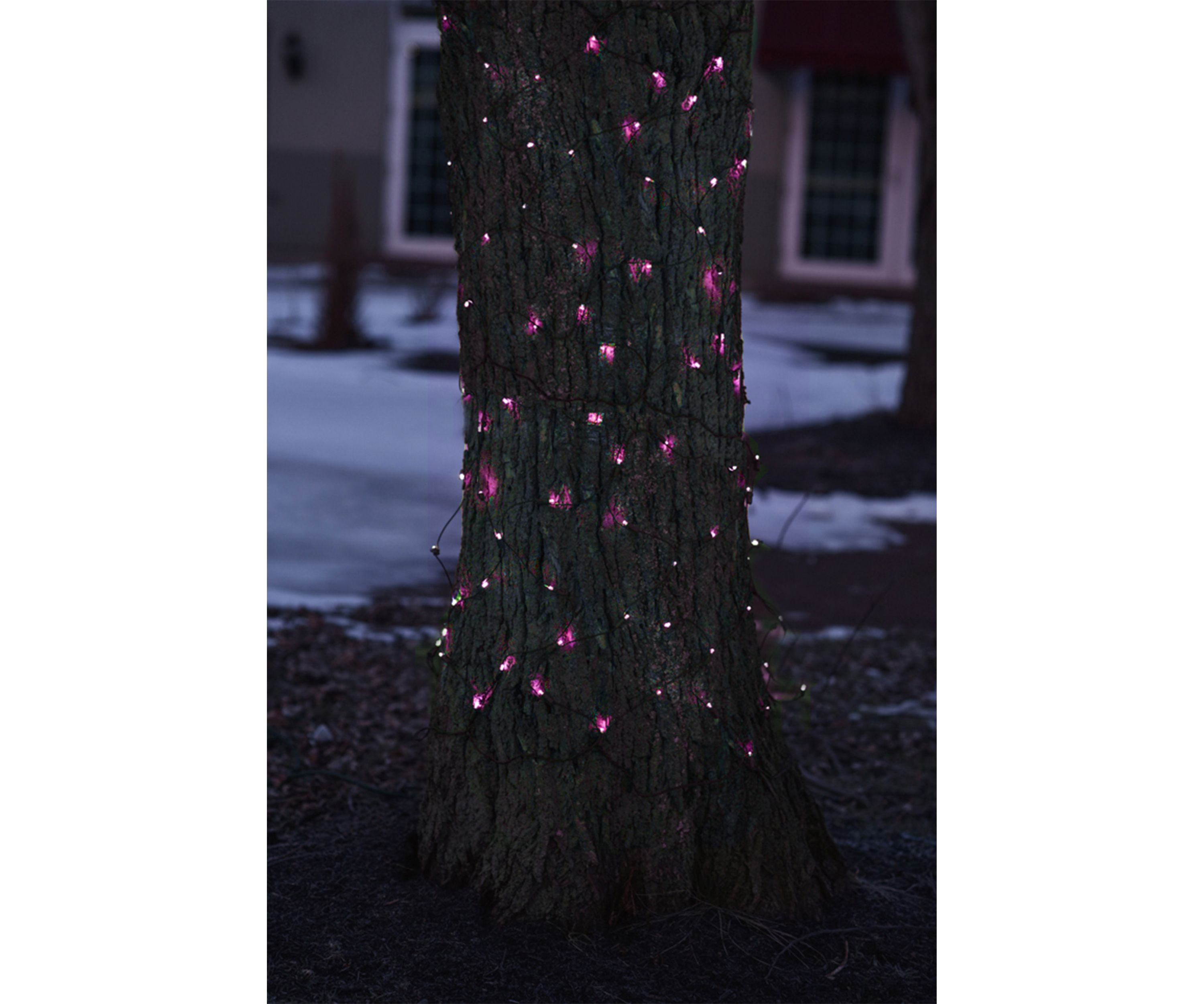 2 x 8 Pink Mini Net Style Tree Trunk Wrap Christmas Net Lights - Brown Wire