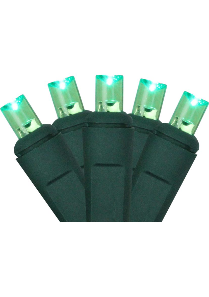 2 x 8 Green LED Tree Trunk Wrap Net Style Christmas Lights - Brown Wire