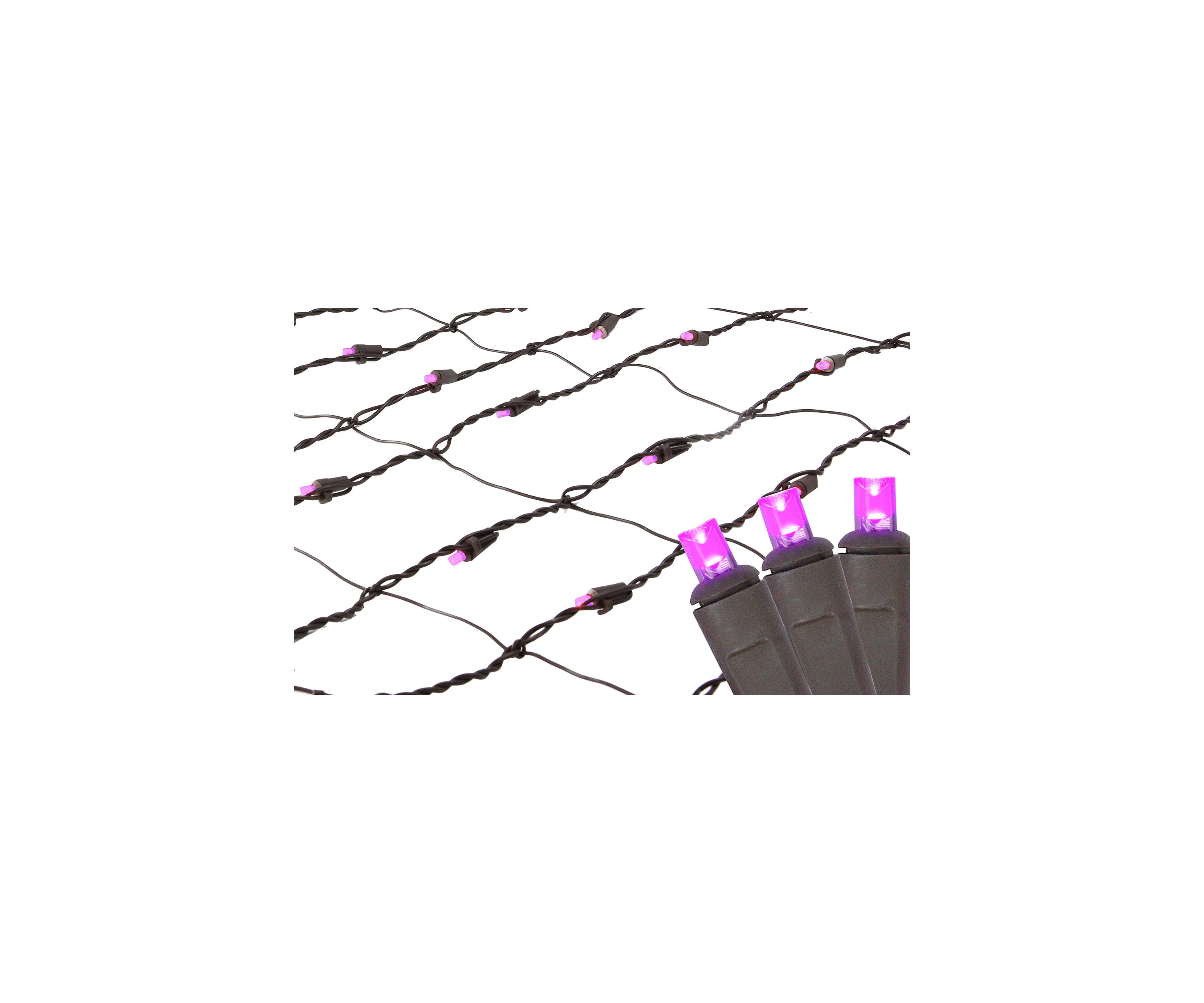 2 x 8 Pink LED Net Style Tree Trunk Wrap Christmas Net Lights - Brown Wire