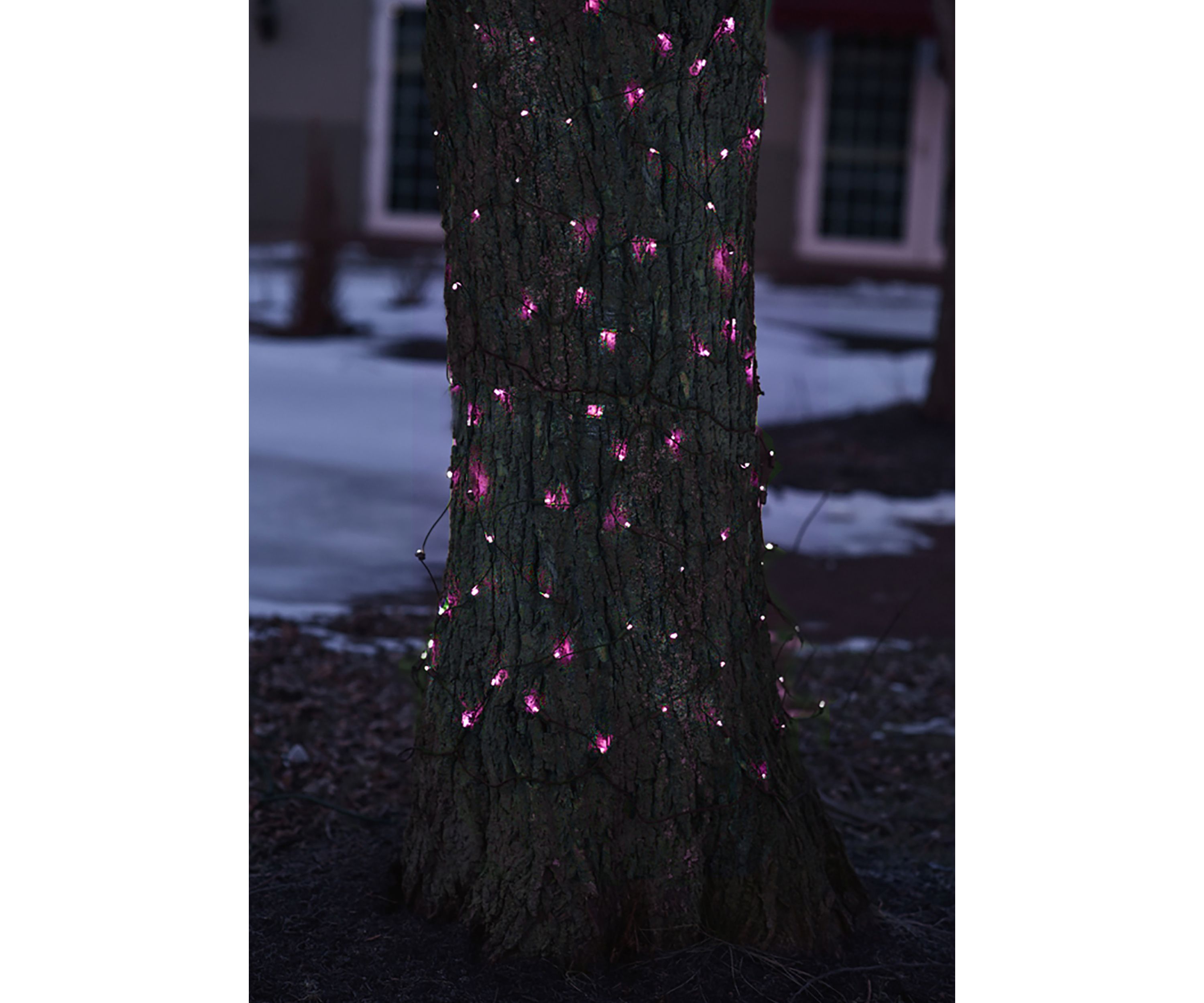 2 x 8 Pink LED Net Style Tree Trunk Wrap Christmas Net Lights - Brown Wire