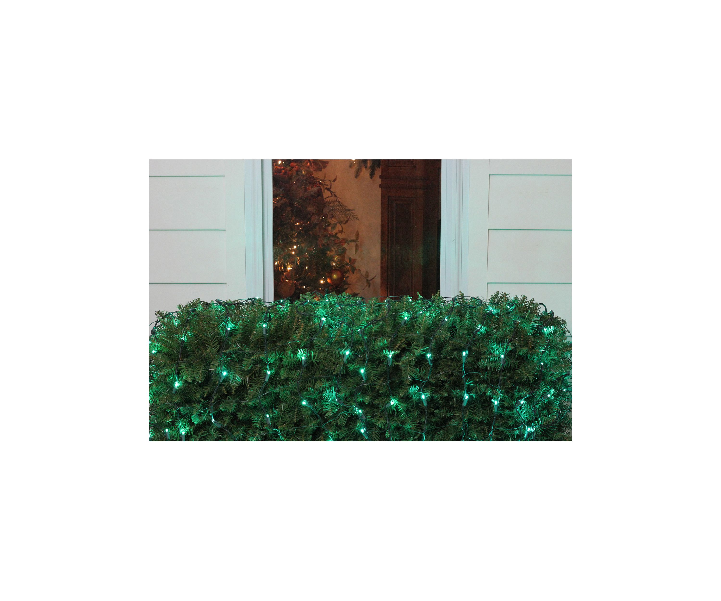 4 x 6 Green LED Wide Angle Christmas Net Lights - Green Wire