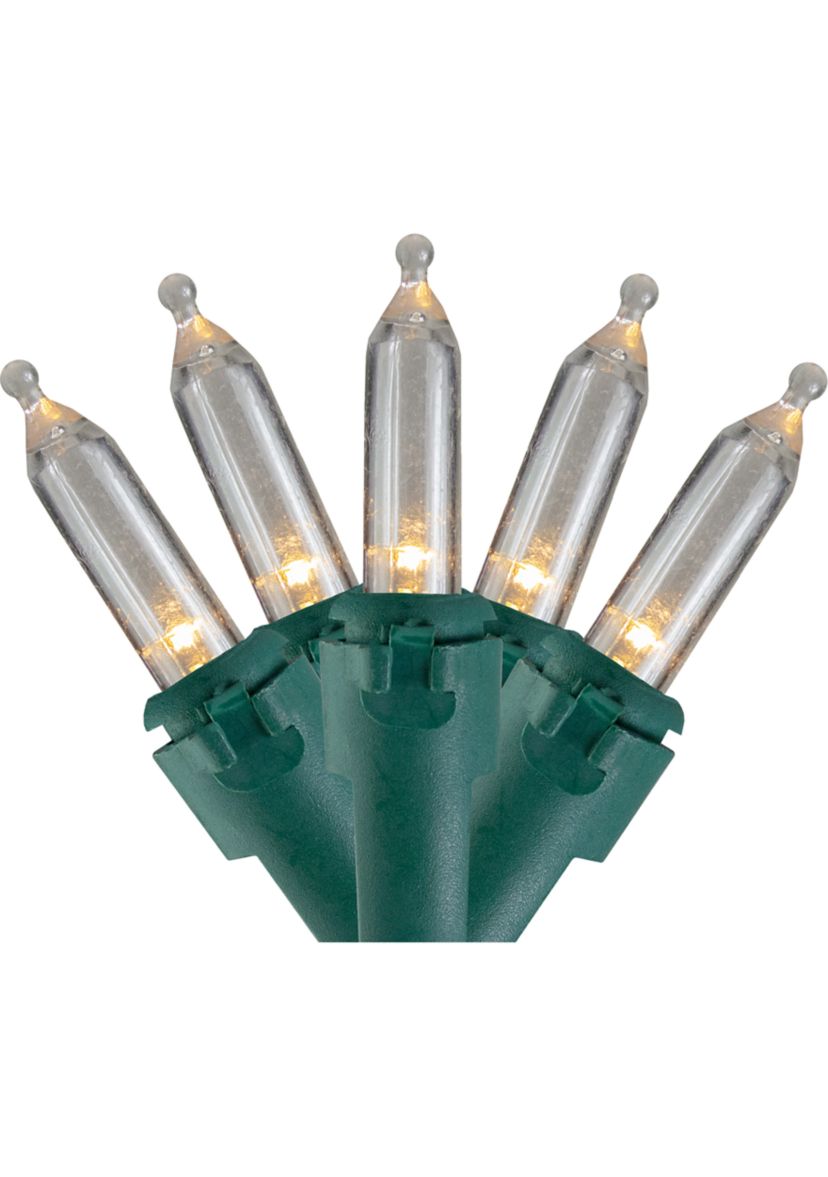 100-Count Warm White LED Mini Christmas Lights  33ft Green Wire