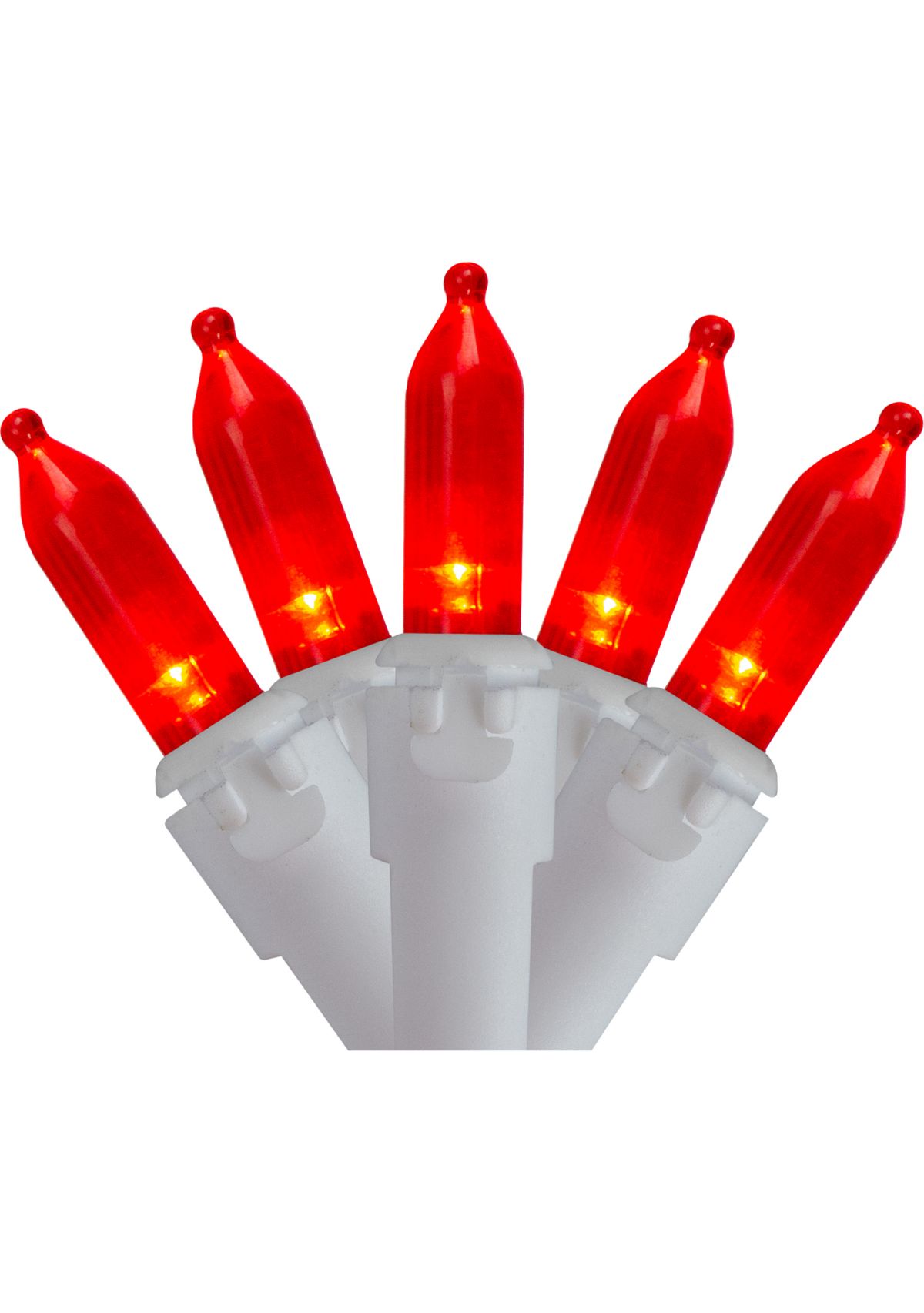 100-Count Red LED Mini Christmas Lights  33ft White Wire