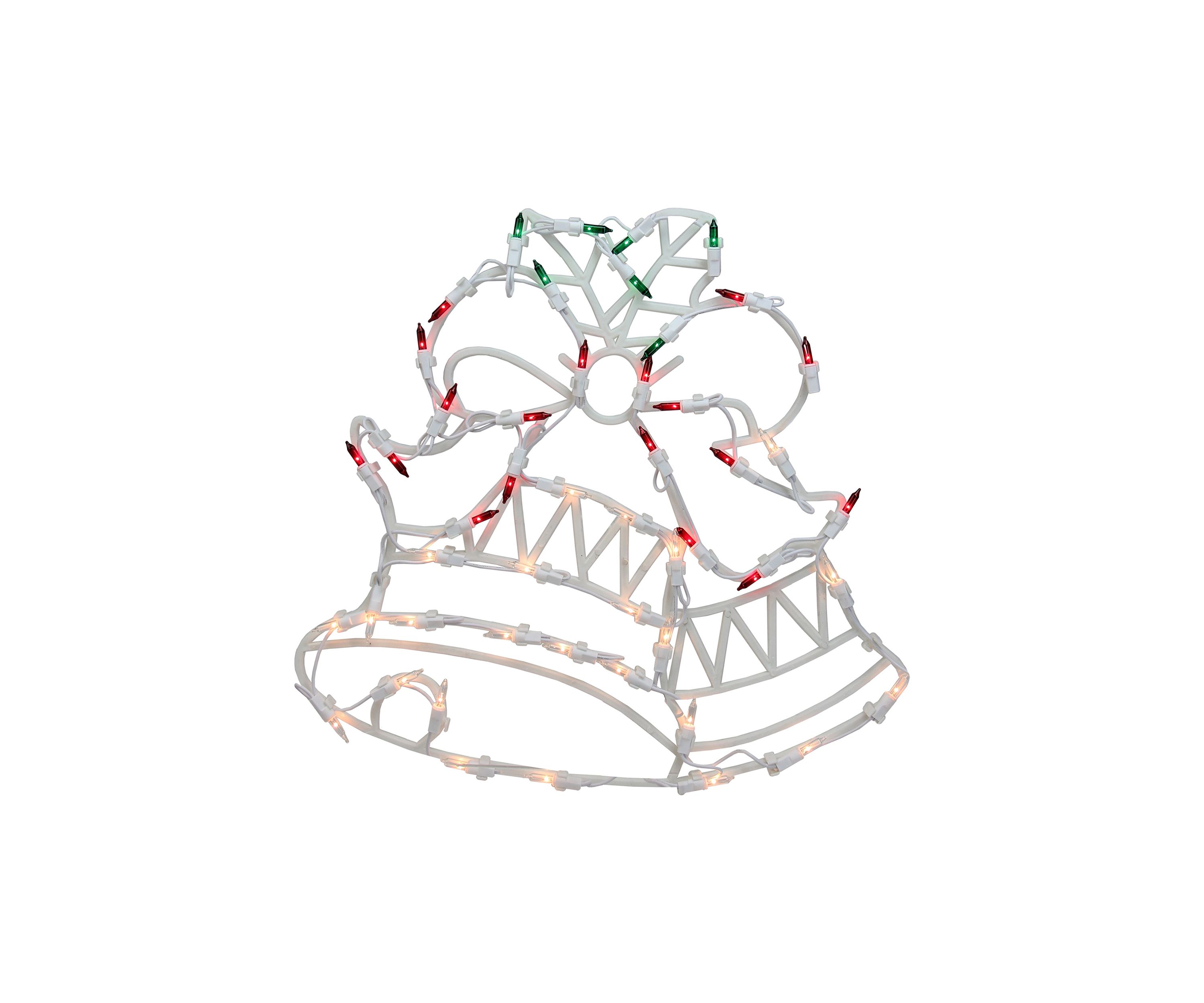 15Inch Lighted Bells with Bow Christmas Window Silhouette Decoration