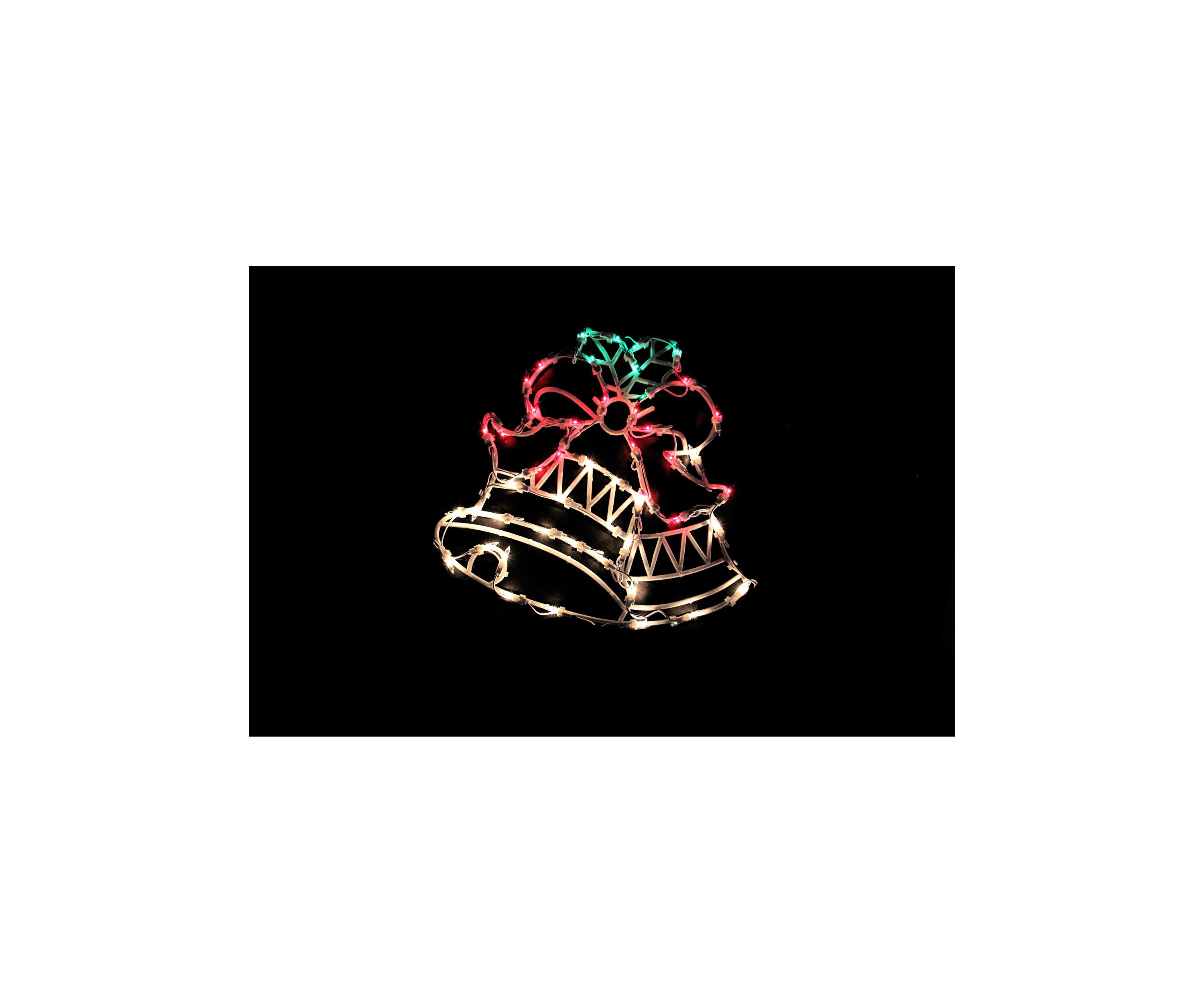 15Inch Lighted Bells with Bow Christmas Window Silhouette Decoration
