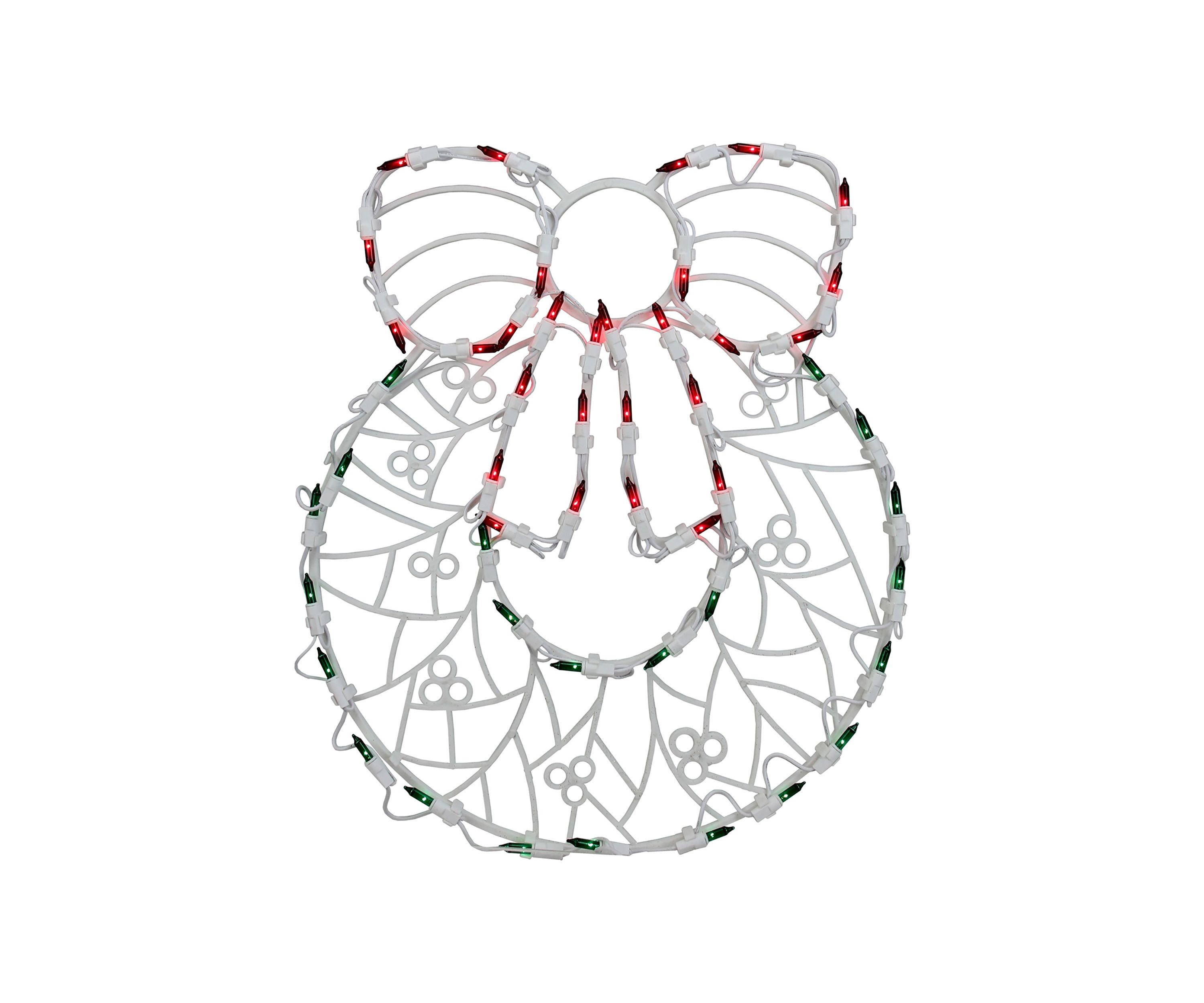 16Inch Lighted Wreath Christmas Window Silhouette Decoration