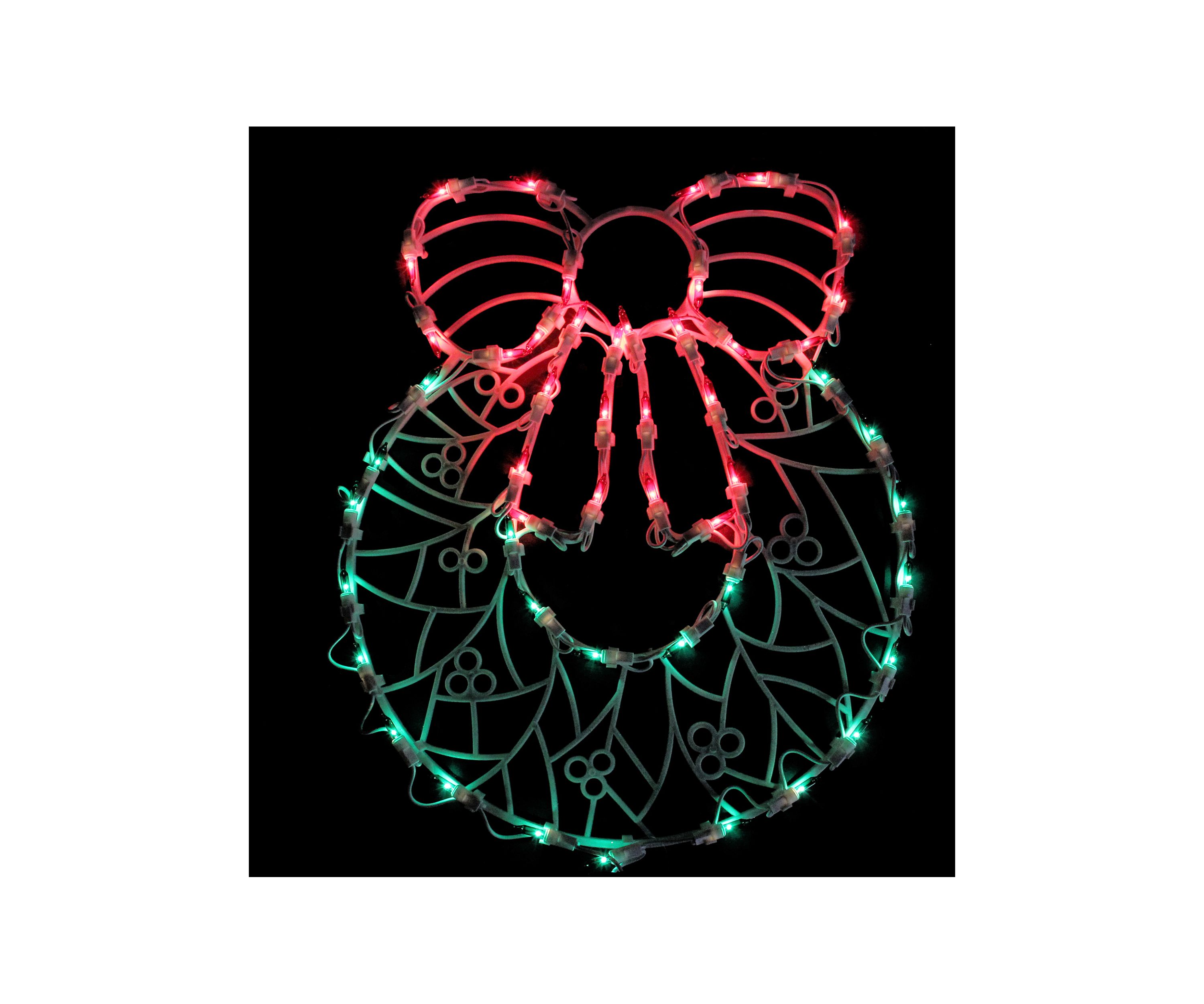 16Inch Lighted Wreath Christmas Window Silhouette Decoration