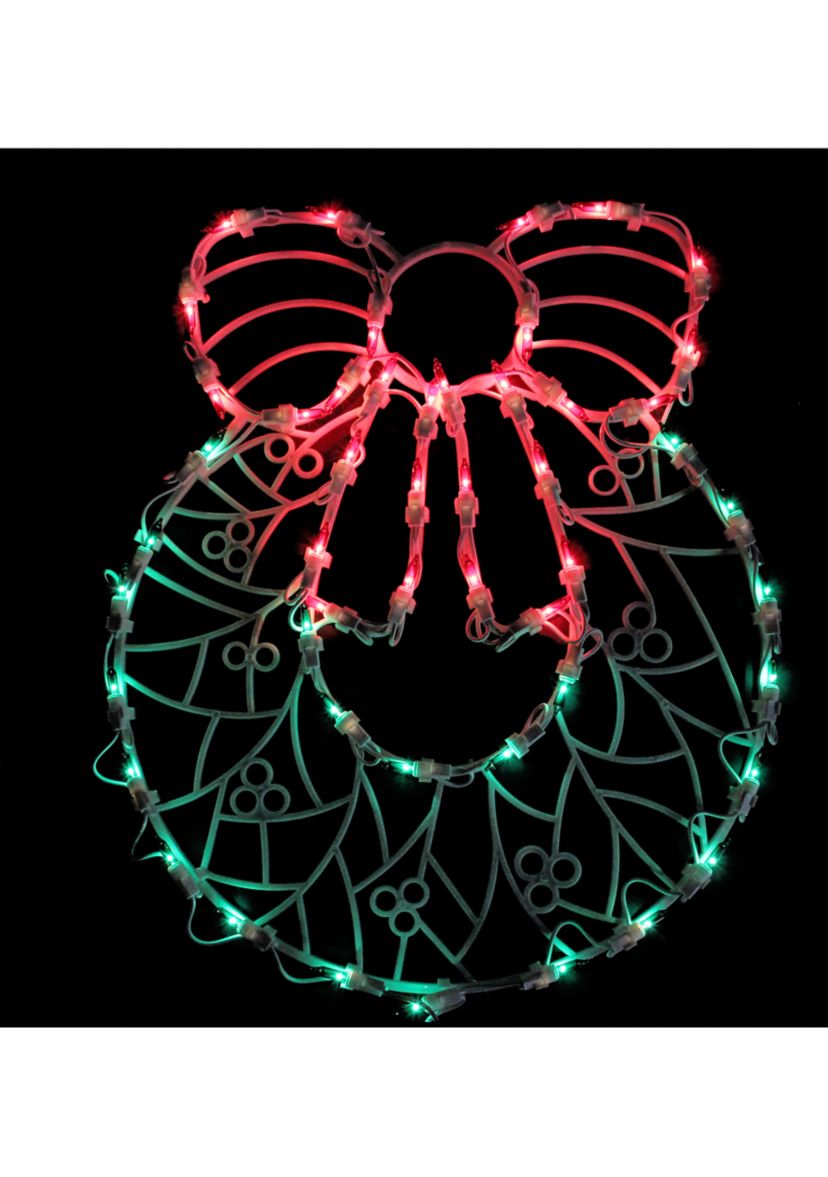 16Inch Lighted Wreath Christmas Window Silhouette Decoration