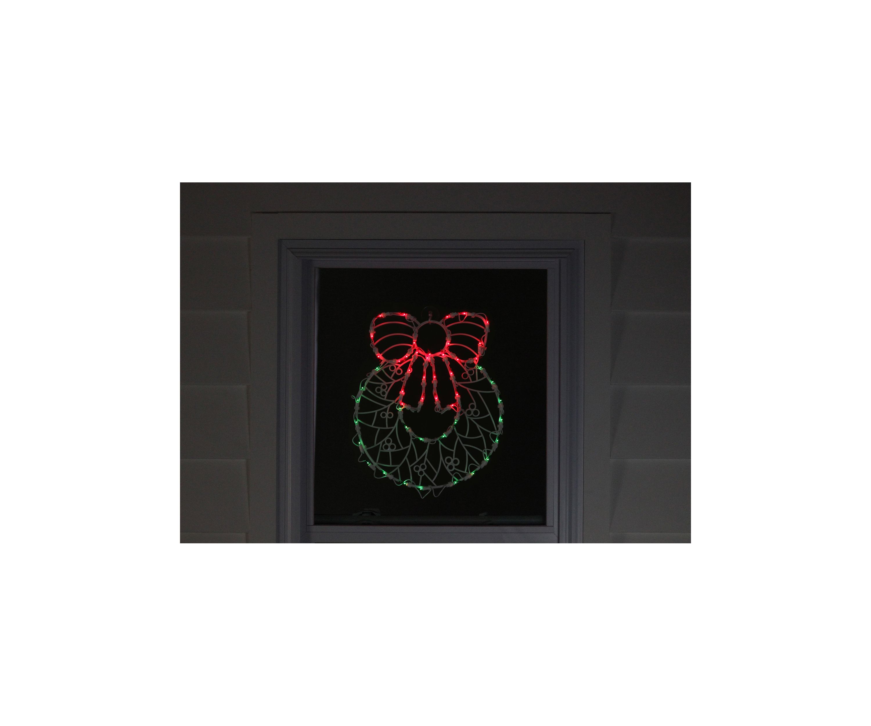 16Inch Lighted Wreath Christmas Window Silhouette Decoration