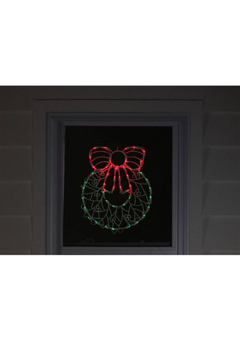 16Inch Lighted Wreath Christmas Window Silhouette Decoration