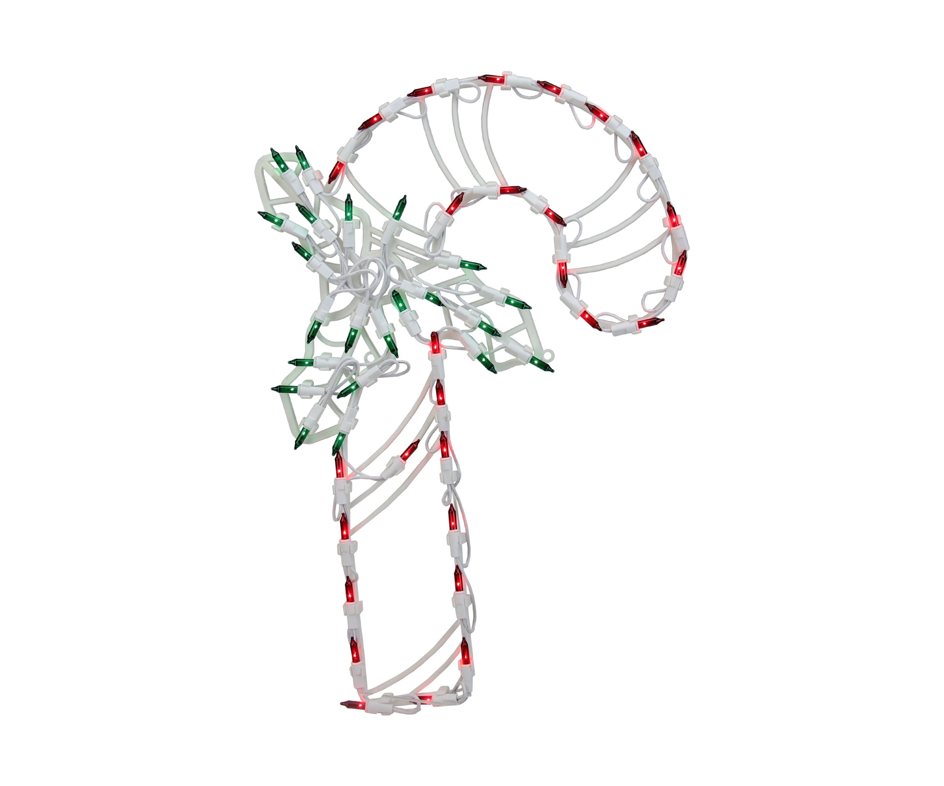 18Inch Red and Green LED Lighted Candy Cane Christmas Window Silhouette Decoration