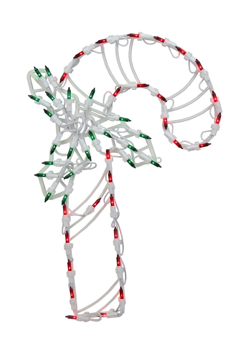 18Inch Red and Green LED Lighted Candy Cane Christmas Window Silhouette Decoration