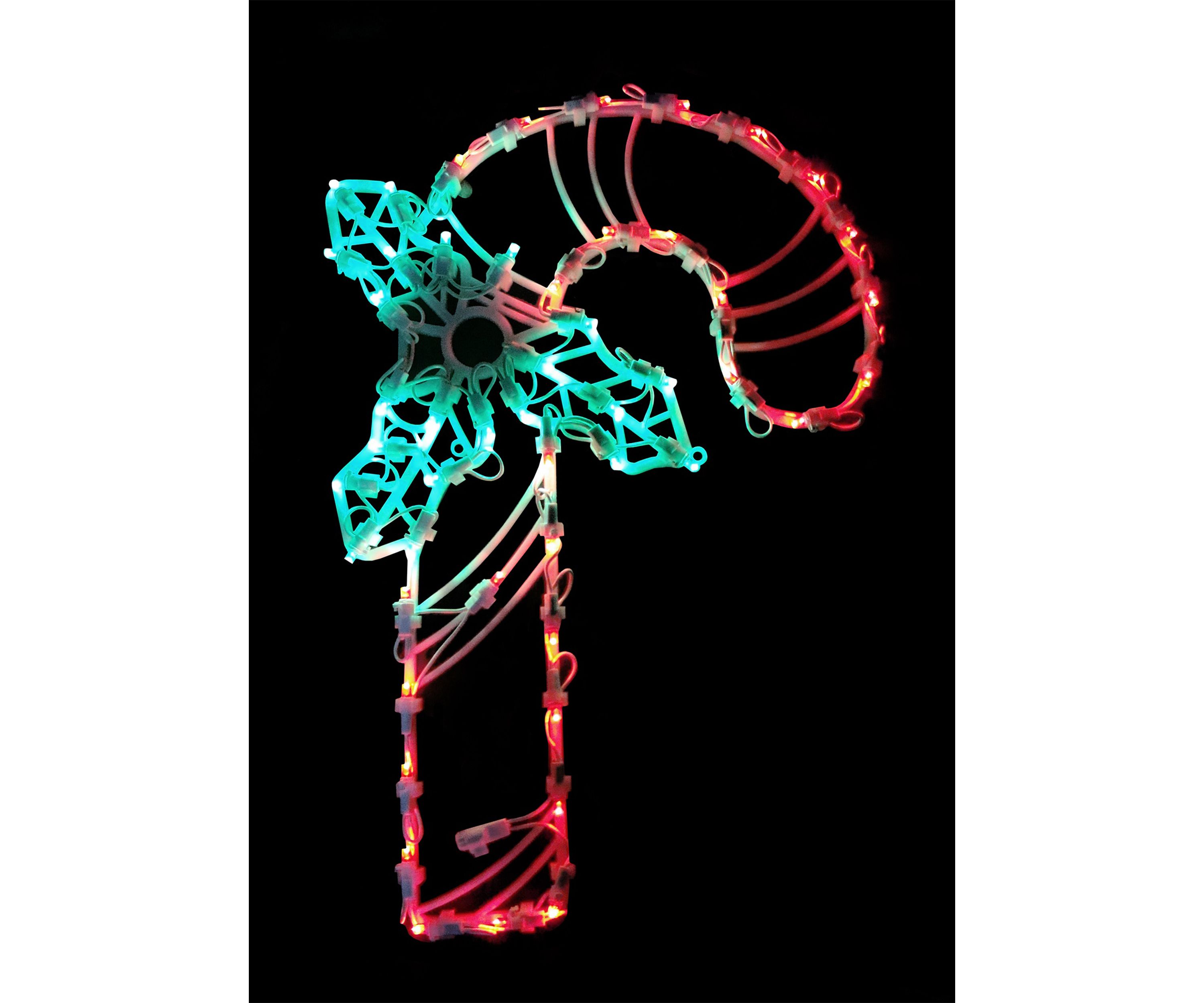 18Inch Red and Green LED Lighted Candy Cane Christmas Window Silhouette Decoration