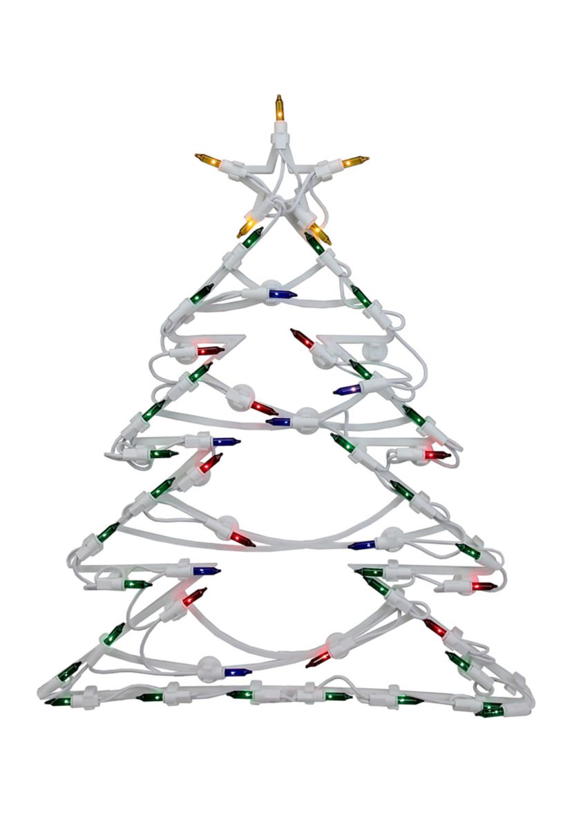 15.5Inch LED Lighted Christmas Tree Window Silhouette Decoration