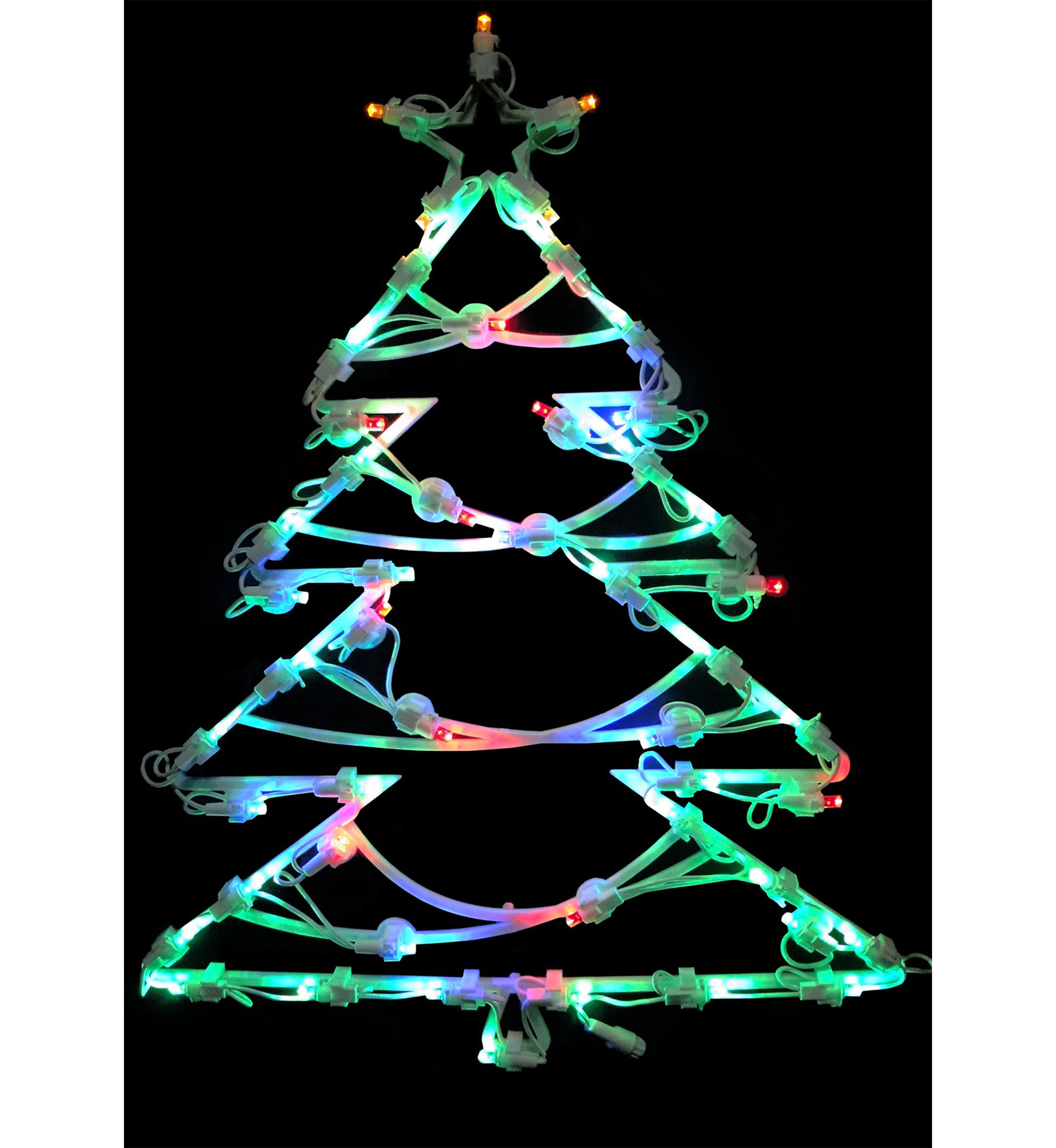 15.5Inch LED Lighted Christmas Tree Window Silhouette Decoration